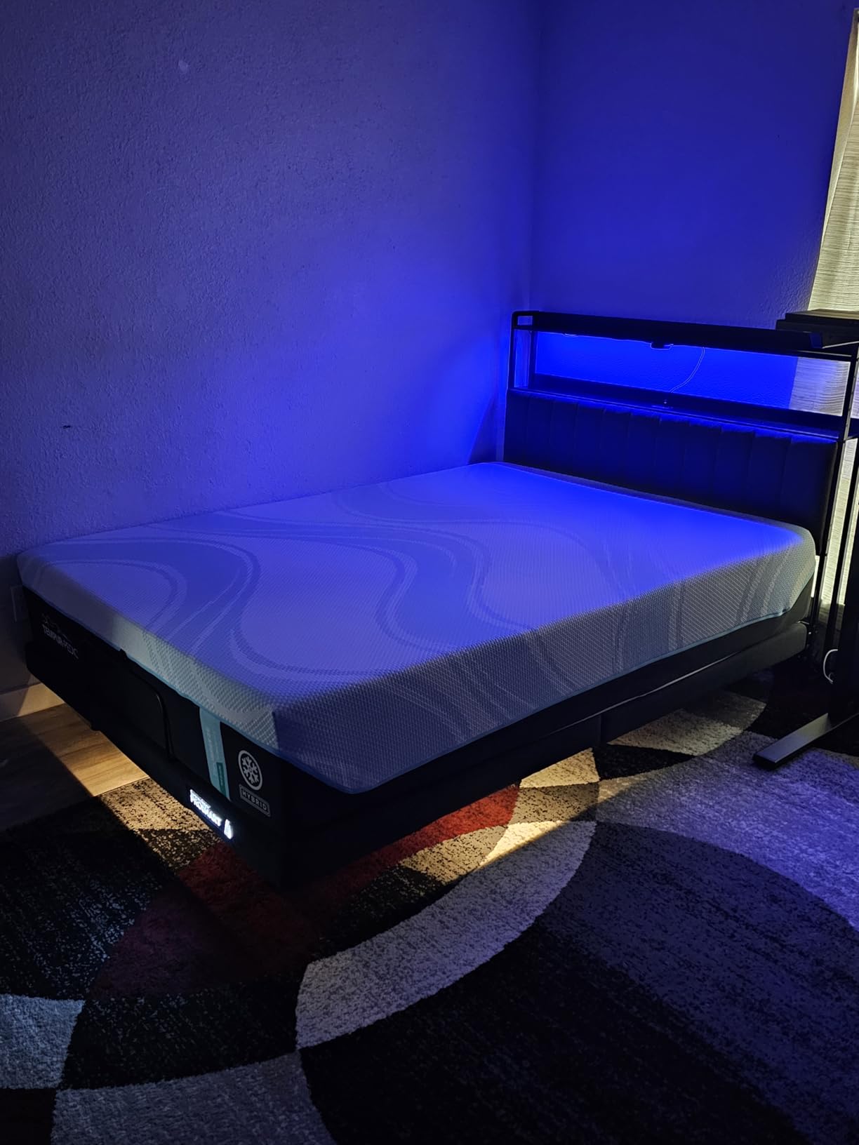 Rolanstar Headboard for Queen Size Bed with Storage, 60,000 DIY Color of LED Light, Head Board with USB & Type C Port, Height Adjustable, Black Upholstered Cabeceras de Cama Comfortable Modern, Linen customer photo 2