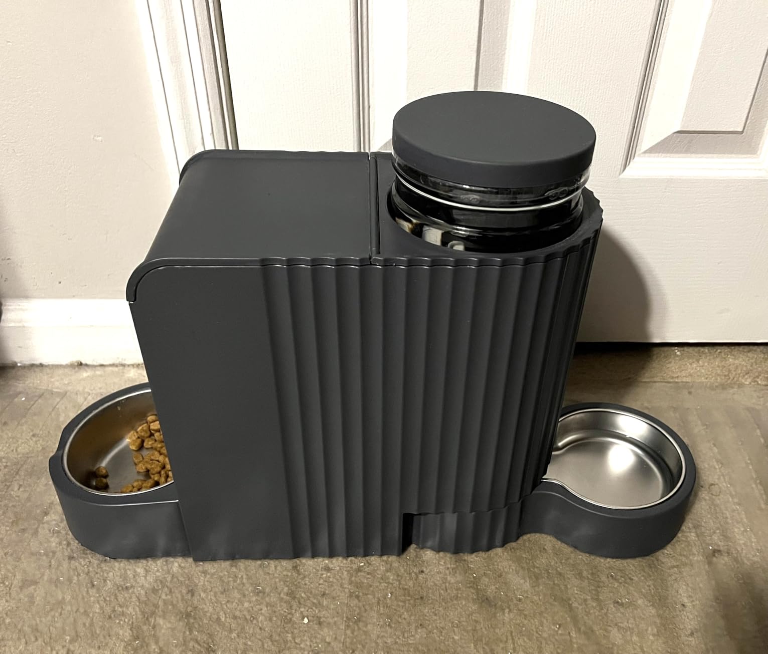 Gardner Pet Automatic Gravity Cat Food Feeder and Water Dispenser Stainless Steel Two-in-One Set Large Capacity Dispenser for Pets Dogs, Puppies, Kittens-(0.8 Gallons x 2) customer photo 2