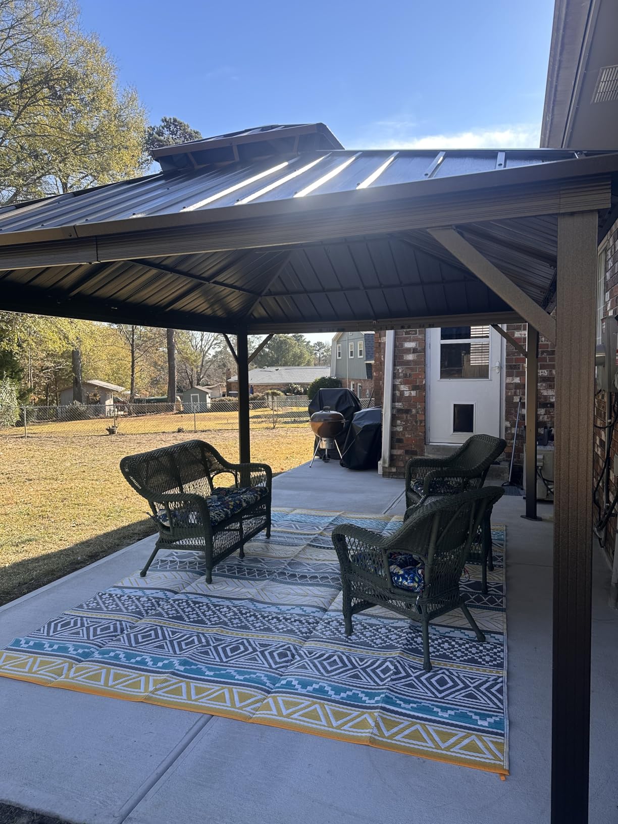 YOLENY 10' x 12' Hardtop Gazebo, Metal Gazebo with Aluminum Frame, Double Galvanized Steel Roof, Curtains and Netting Included customer photo 2
