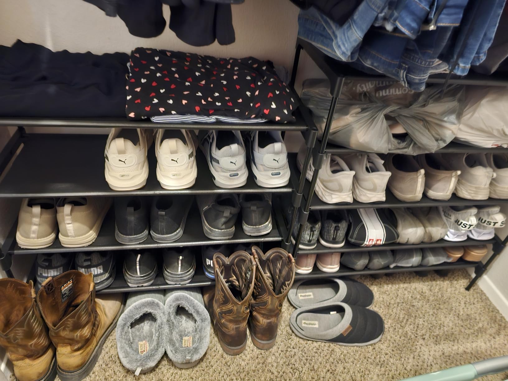Kitsure Shoe Rack - Non-Woven Shoe Rack Shelf, Shoe Organizer for Closet, Entryway, Garage & Corridor, Stackable Shoe Shelves, 27.5