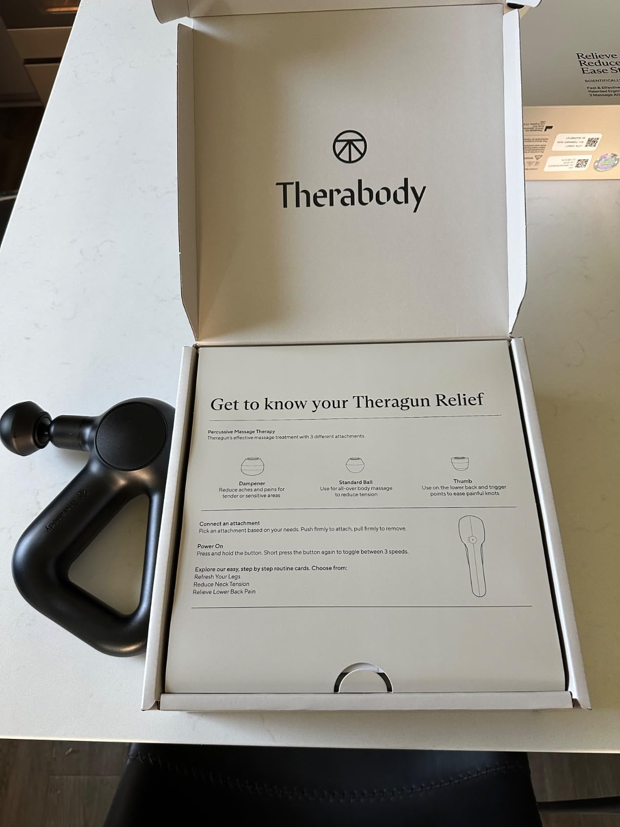 Therabody Relief Handheld Percussion Massage Gun - Easy-to-Use, Comfortable & Light Personal Massager for Every Day Pain Relief Massage Therapy customer photo 2