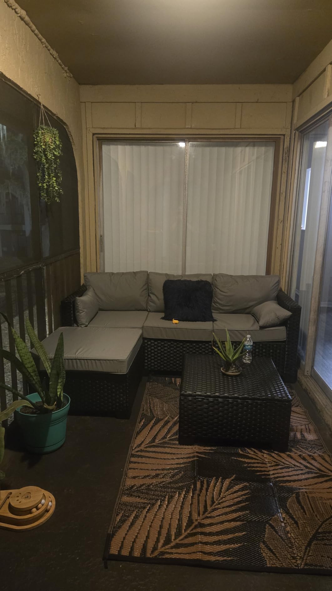 3 Pieces Patio Furniture Set Outdoor Sectional Wicker Patio Furniture Patio Couch with Ottoman and Outdoor Storage Table All-Weather Anti-Slip Cushions Waterproof Covers, Light Grey customer photo 2