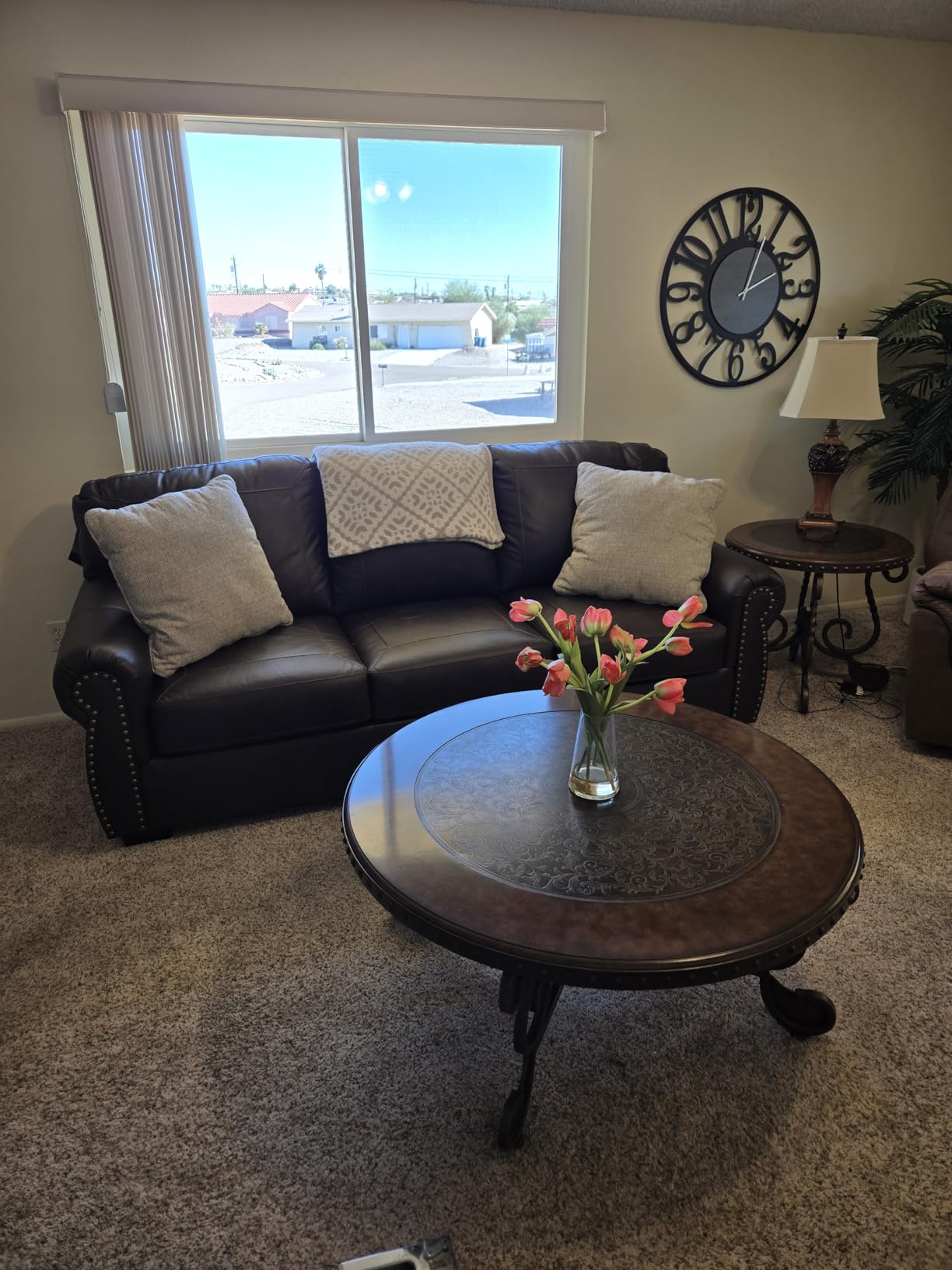 Signature Design by Ashley Colleton Classic Leather Match Sofa with Nailheads, Dark Brown customer photo 1
