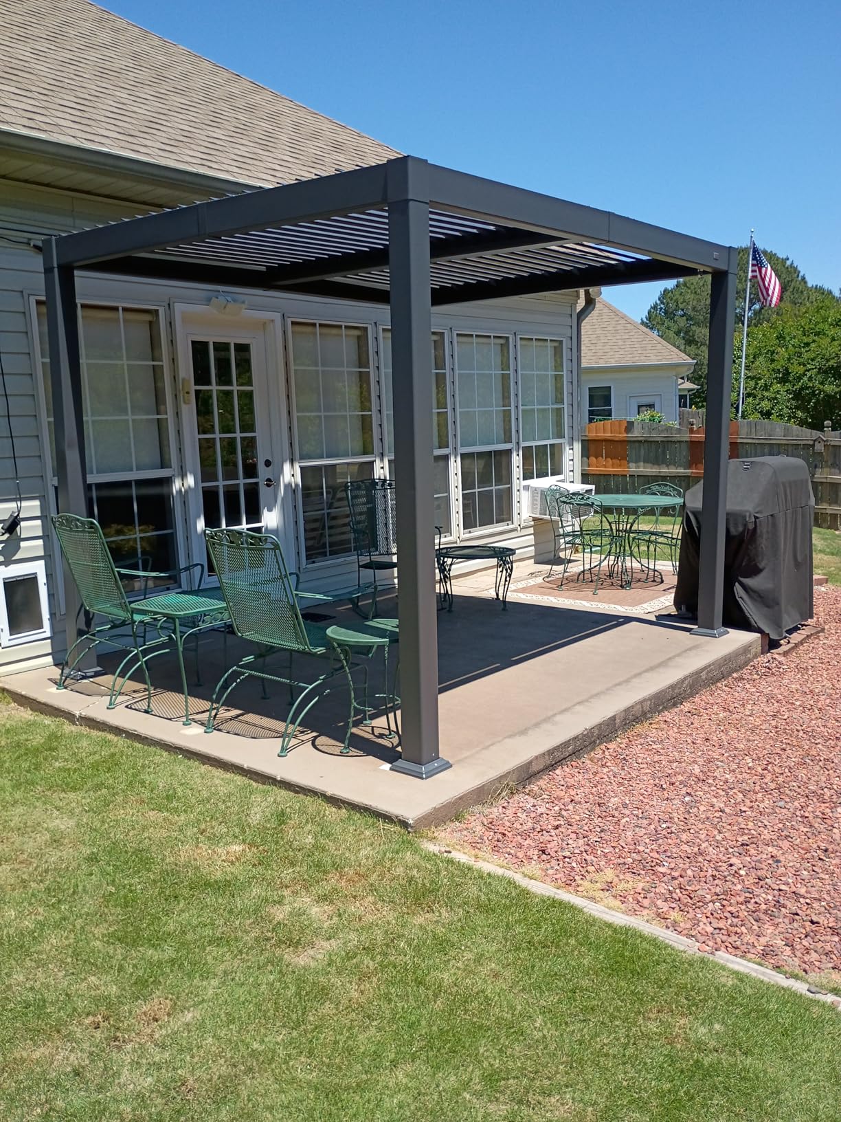 PURPLE LEAF Louvered Pergola 10' x 12' Aluminum Outdoor Pergola with Adjustable Louvers Roof and Integrated Drainage System 70 Mph High Wind Resistant customer photo 1
