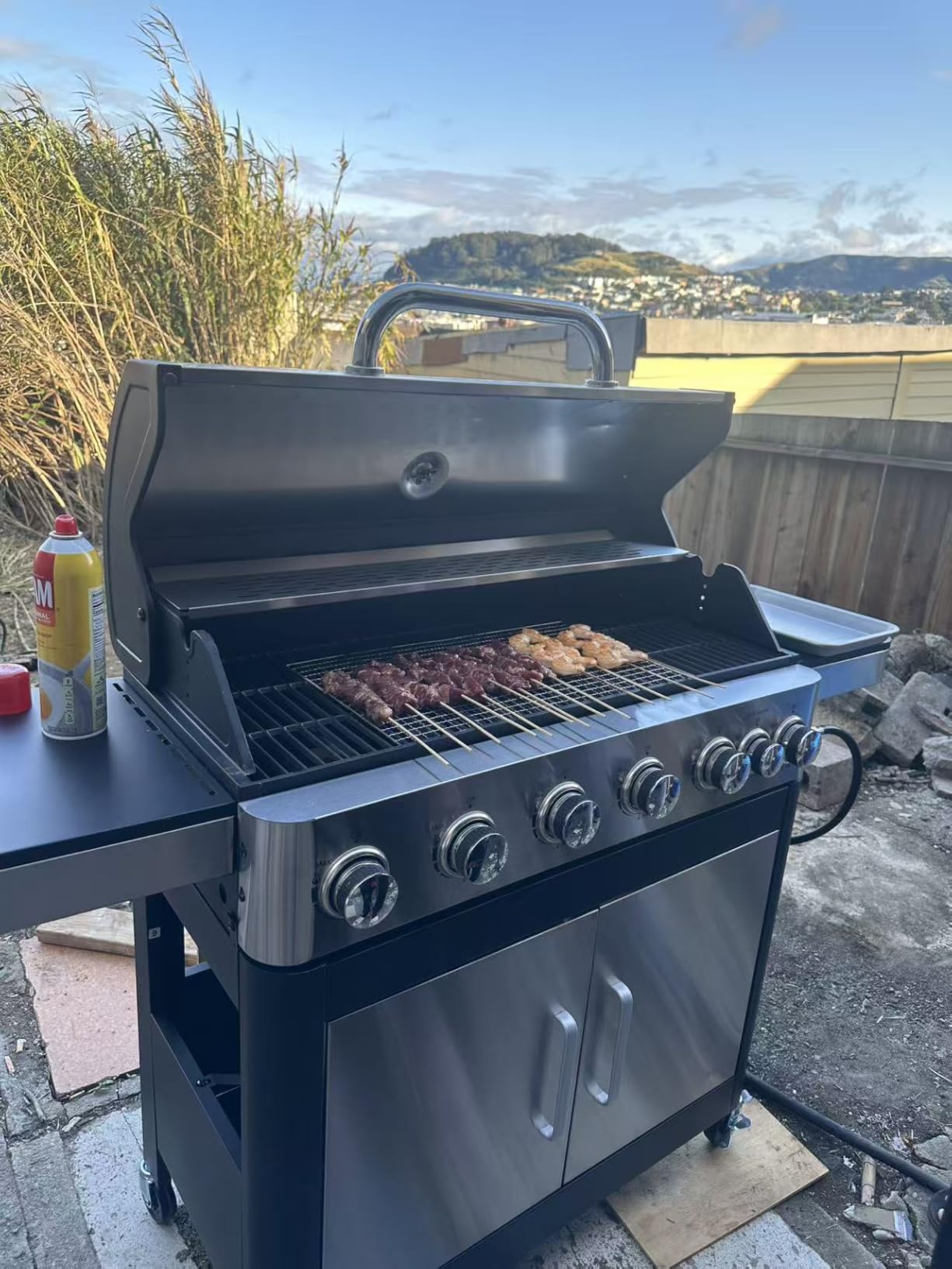 Sophia & William 6-Burner Propane Gas BBQ Grill with Side Burner & Porcelain-Enameled Cast Iron Grates, Stainless Steel Barbecue Grills Outdoor Cooking for Outside, 665 SQ.IN. Cooking Area, 65,800BTU customer photo 1