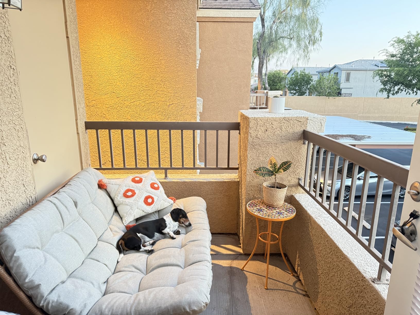 Crestlive Products Outdoor Loveseat, 2 Seater Outdoor Couch with Soft Cushion, All-Weather Boho Rattan Patio Furniture for Balcony, Poolside, Backyard, Porch customer photo 1