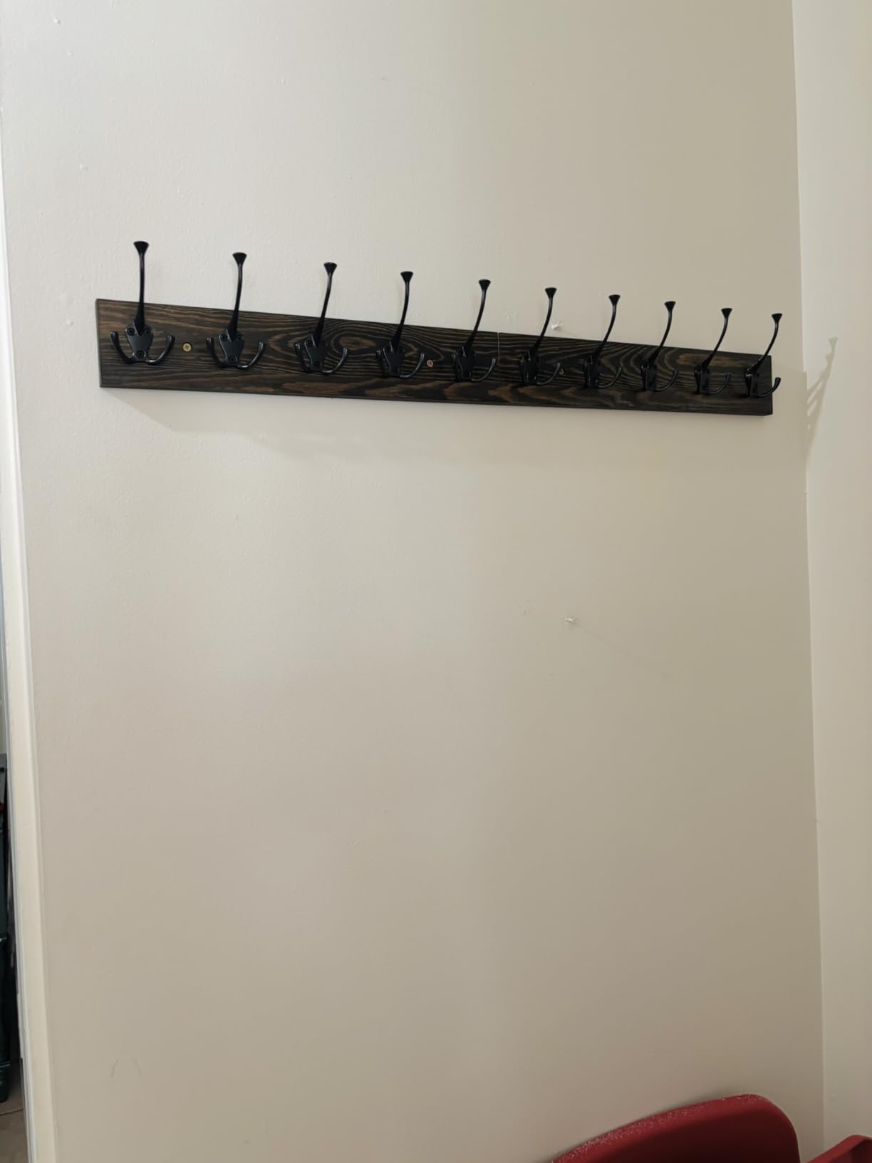 IBosins Wall Mounted Coat Rack with 10 Decorative Hooks, 34'' Long, Old Wood Color Coat Hanger, Rustic Coat Hooks Rail for Entryway Living Room Coat Scarf Bag Towel Hat customer photo 2