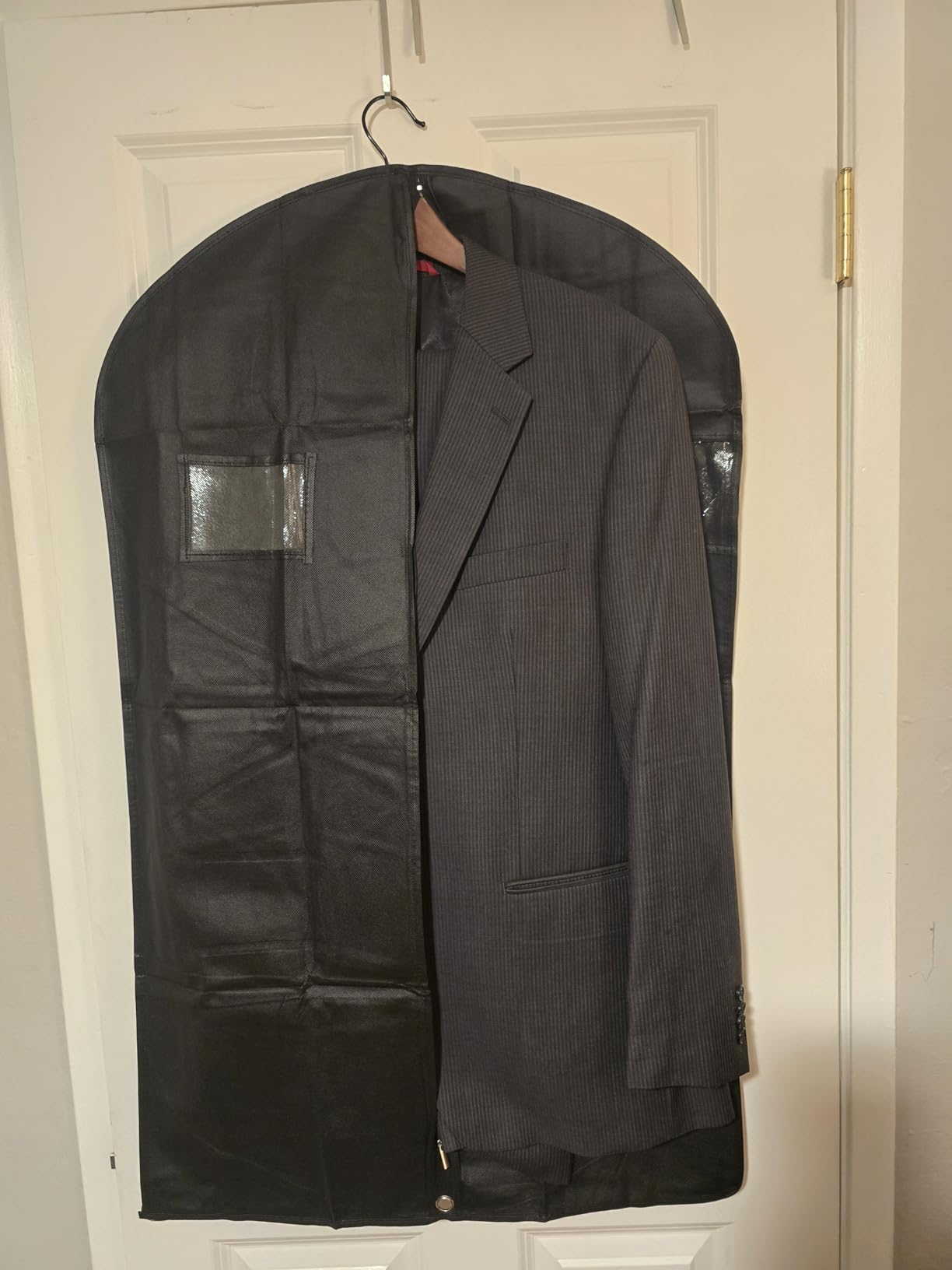 Hleelomi 5 Pack 40-inch Suit Bag Garment Bag for Travel and Storage, Garment Bags for Hanging Clothes with Zipper and Visible Transparent Window, Black customer photo 2