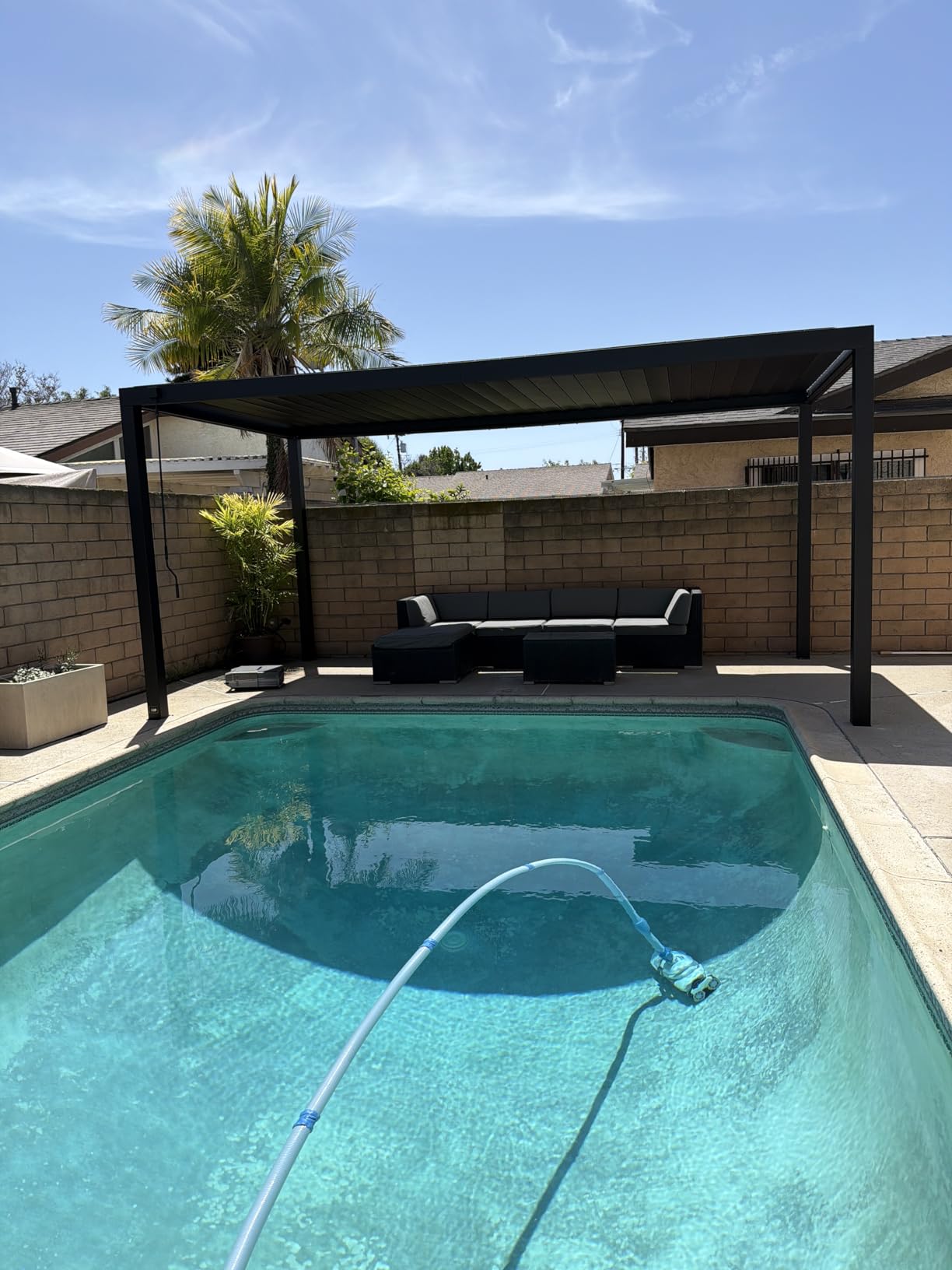 Backyard Discovery Sarasota 12' x 10' Galvanized Steel Louvered Pergola Kit with Adjustable Roof, Shade, Rain Protection, High-Wind Rating customer photo 1