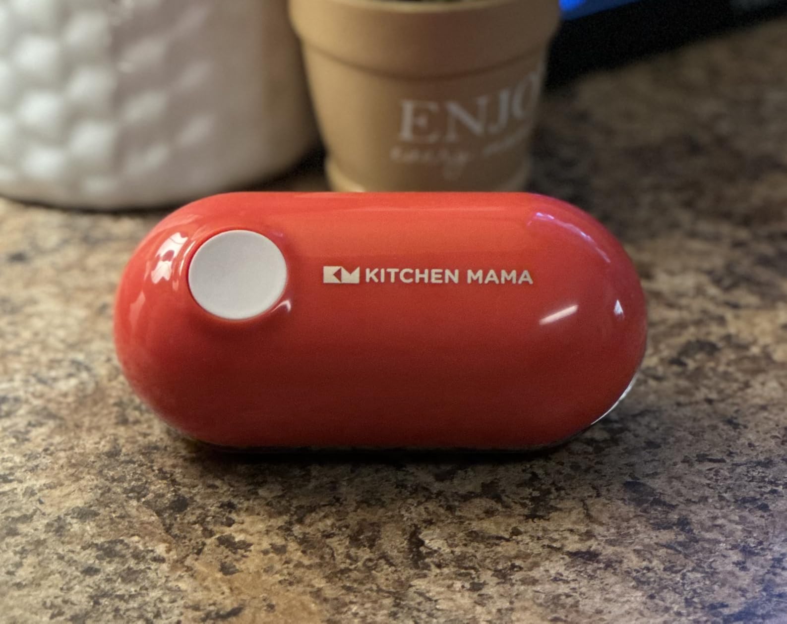 Kitchen Mama Mini Plus Rechargeable Electric Can Opener: USB-C Charging, Hands-Free, Auto Stop, Compact, Cordless, Smooth Edge - Perfect for Seniors with Arthritis, Home, and Travel (Red) customer photo 2