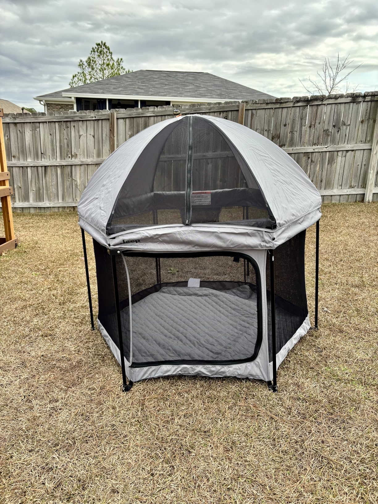 Jeep Hexagon Pop Up Play Yard with Removable Canopy | Ideal for Indoor and Outdoor Use, Olive Green customer photo 2