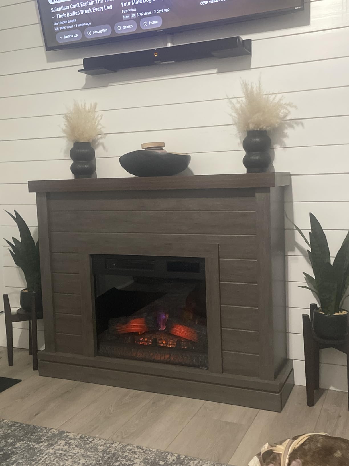 duraflame Shiplap Wall Mantel Electric Fireplace, Bright White customer photo 2
