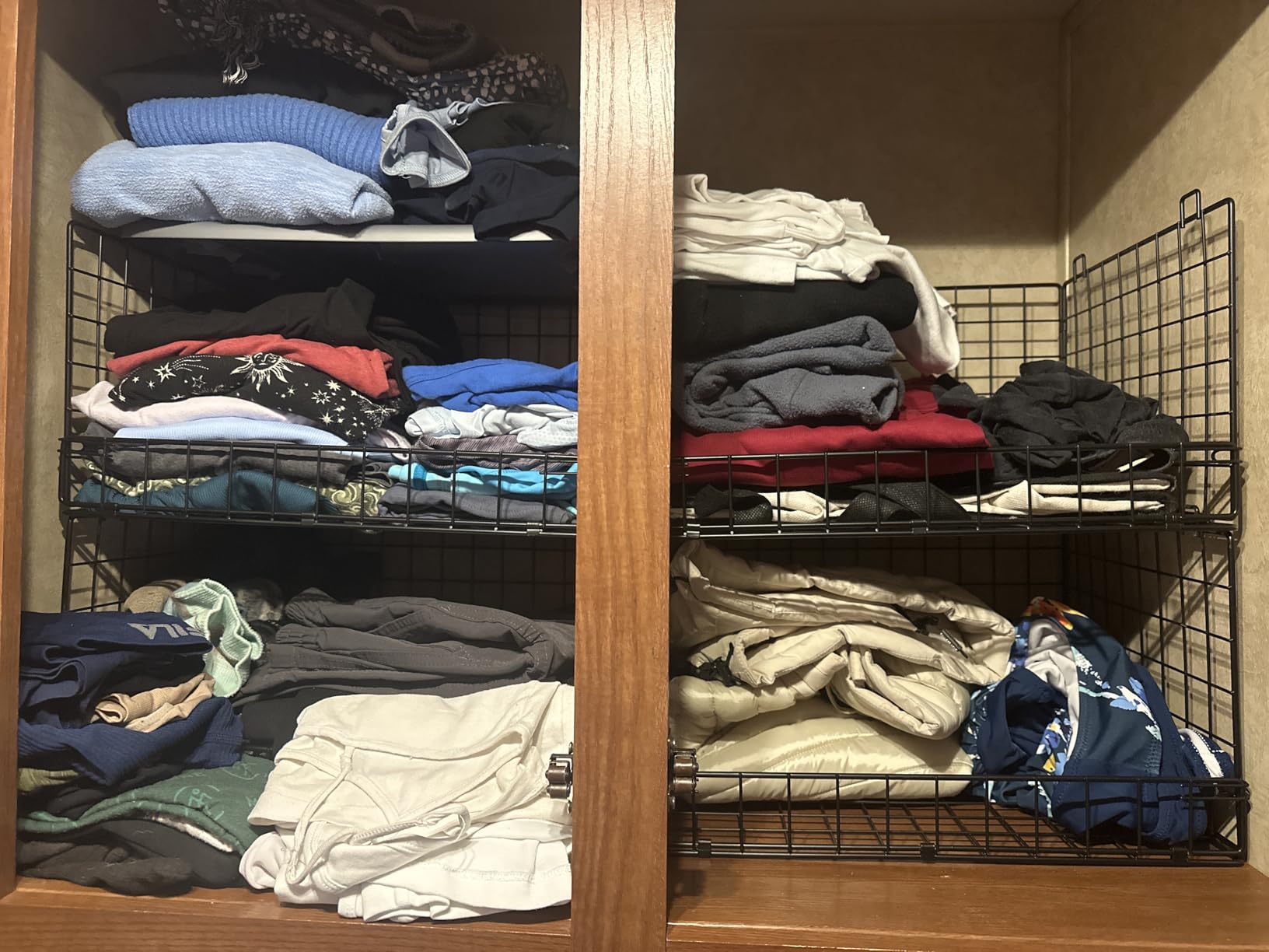Yociyoga 6-Tier Stackable Closet Organizers and Storage Shelves, Closet Shelf Organizer Basket Bins, Foldable Sweater Storage for Clothes Organizer System, Black (Patent No. 30022416) customer photo 2