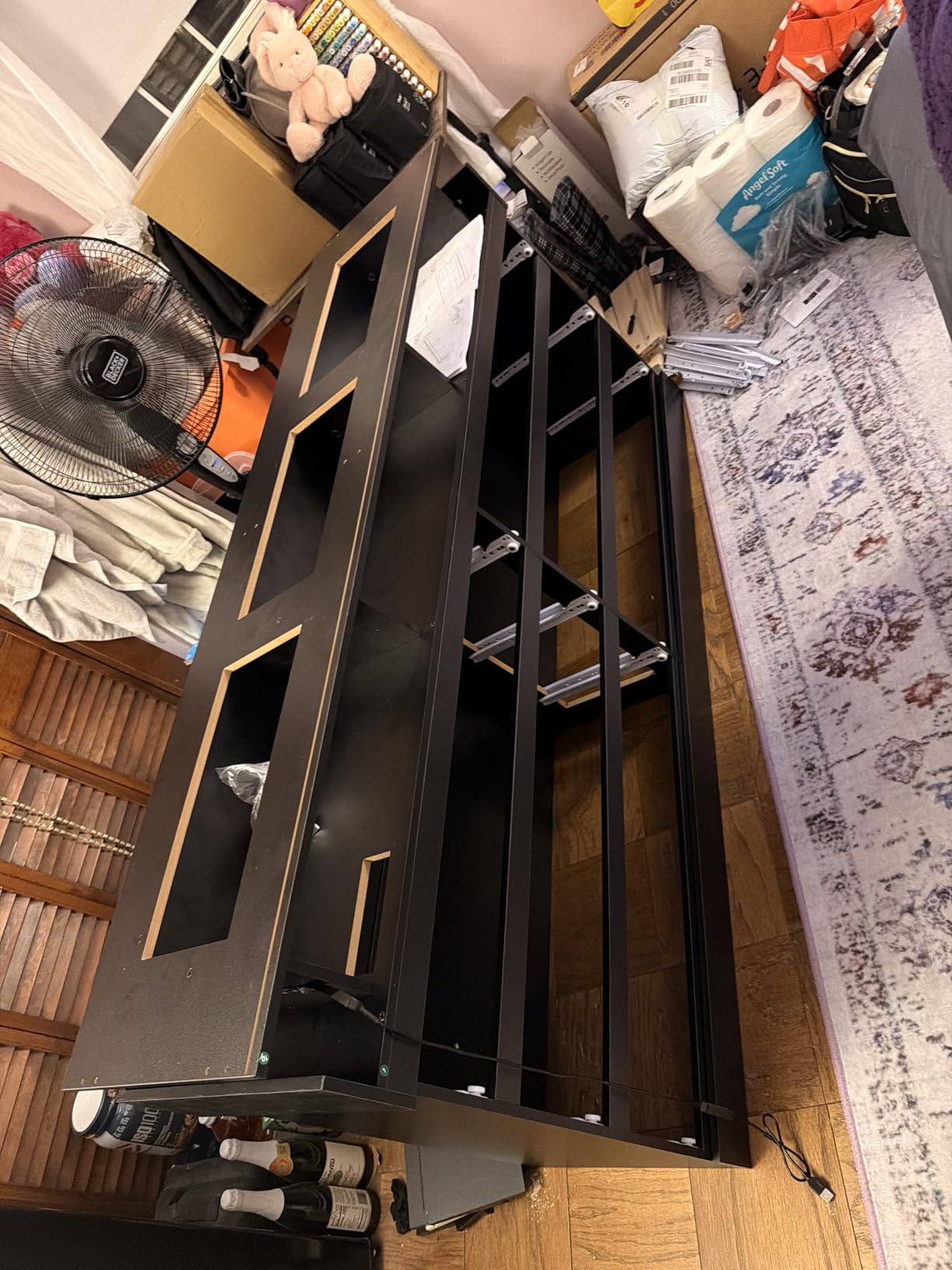 Gyfimoie 9 Drawer Dresser with Power Outlet, Dresser with LED Light, Modern Chest of Drawers for Closet, Double Wide Drawer Organizer Cabinet for Bedroom, Living Room (Black, 9 Drawers) customer photo 2