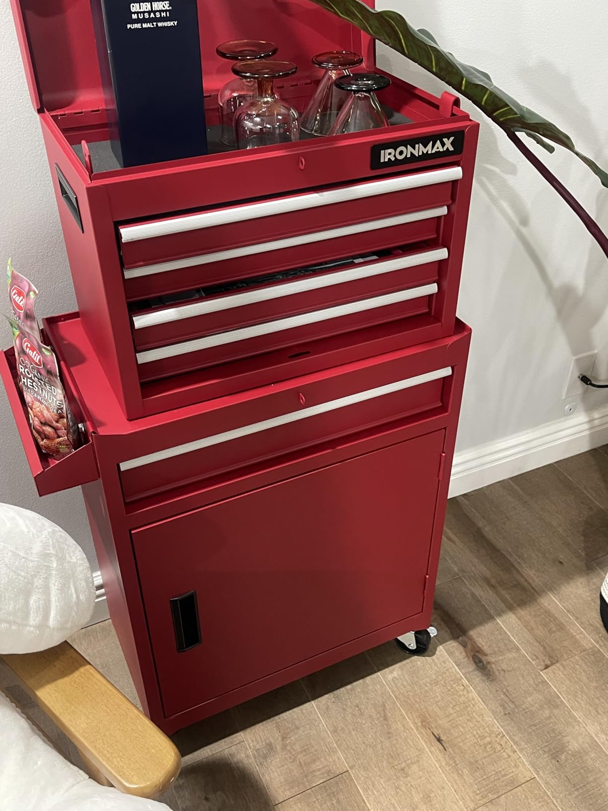 Goplus Tool Chest, 5 Drawers Rolling Tool Cabinet with Detachable Top Toolbox, Universal Lockable Wheels, Lock Bar, Protective Liner & Tool Rack, Metal Tool Storage Cart, Tool Box for Garage Workshop customer photo 2