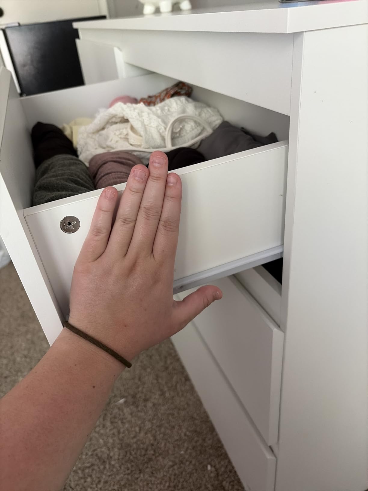 Jocoevol White 6 Drawer Dresser for Bedroom, 15.3