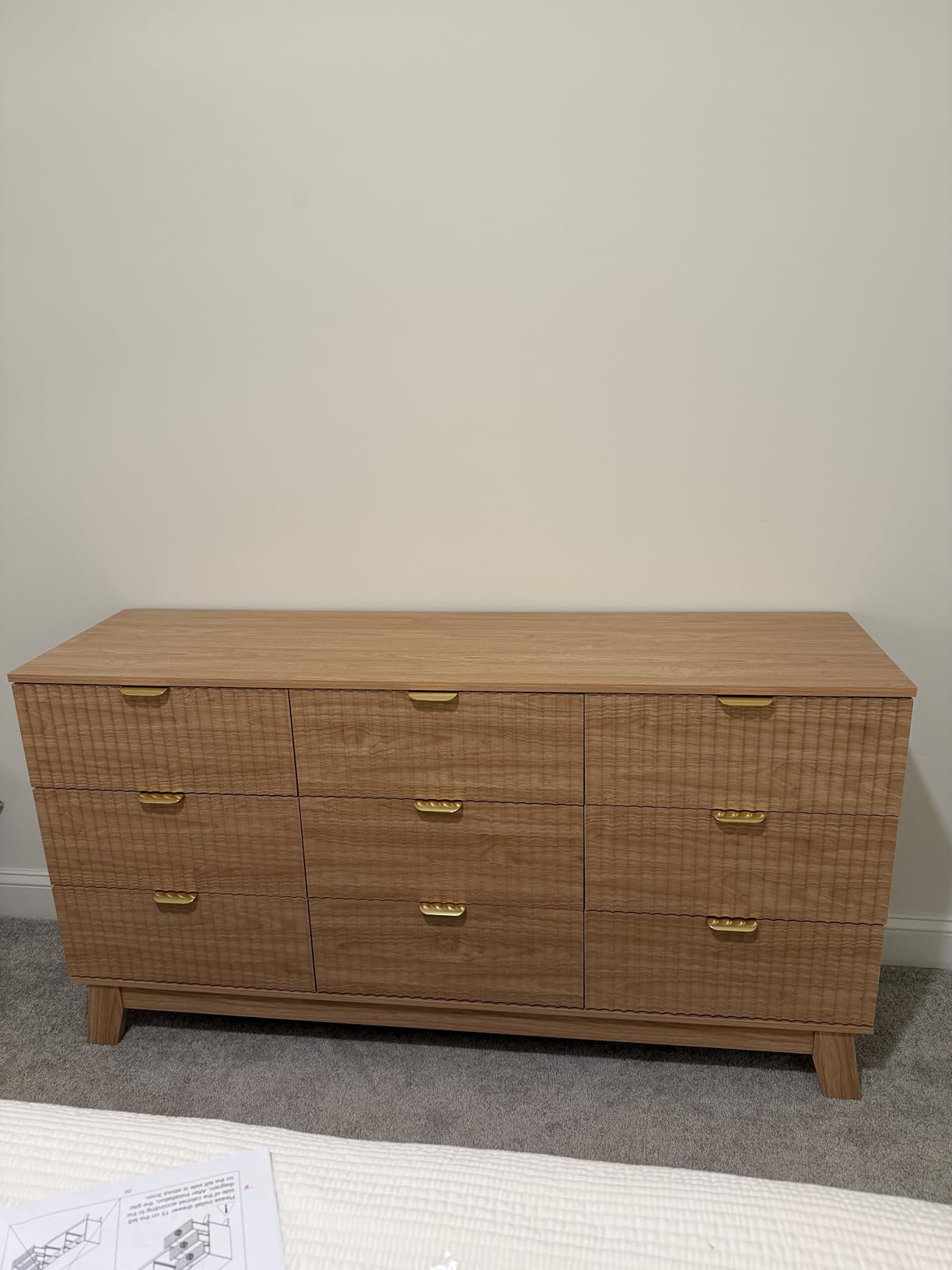 Fluted Dresser for Bedroom with 6 Drawers, 48
