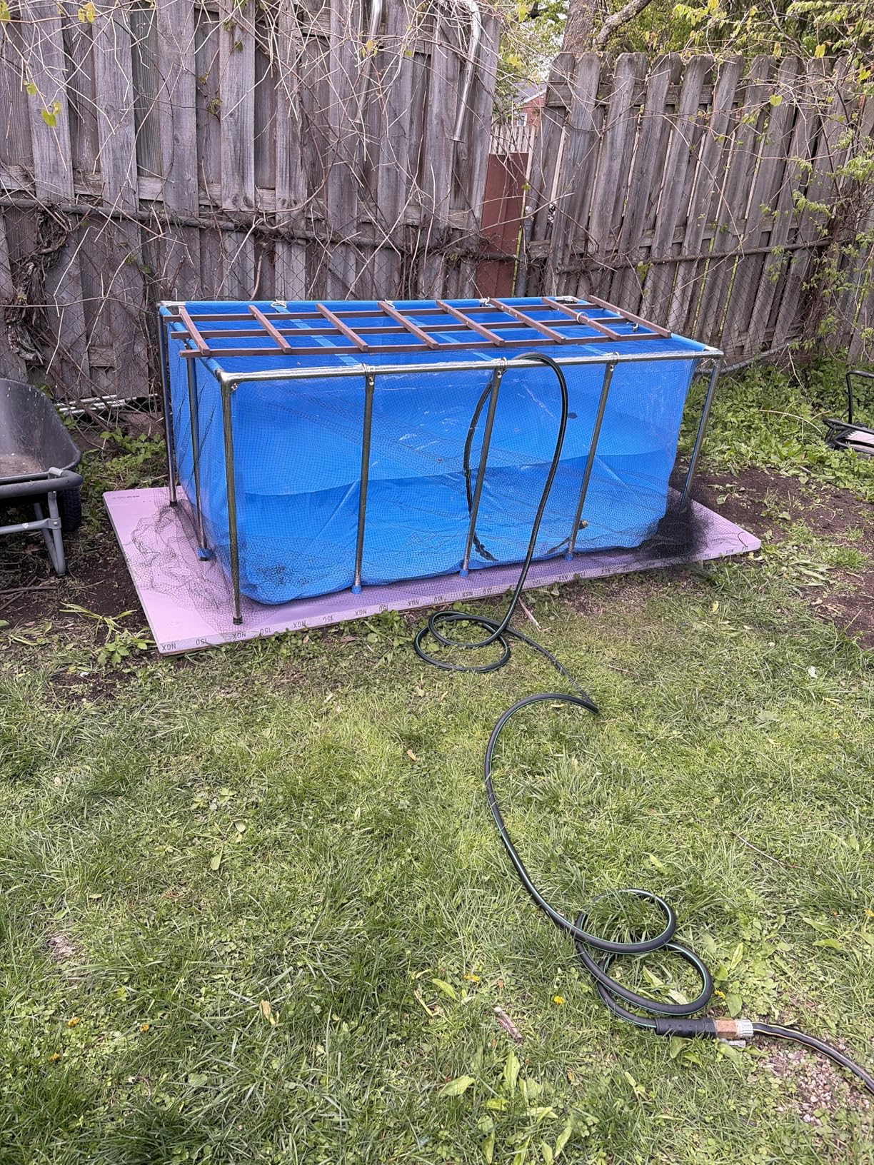 PVC KOI Aquarium Tank, Temporary Fish Tank with Clear Viewing Panel, 304SS Frame & Drain Valve (200Gal Water Capacity) customer photo 2