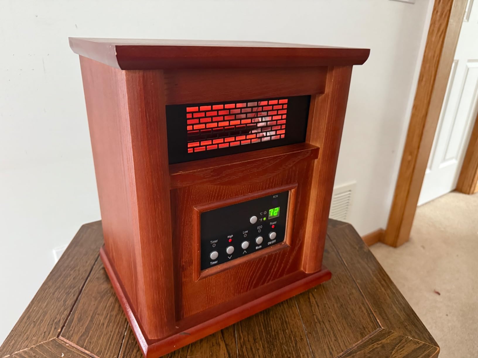 Nordic Hygge Portable Space Heater, 1500W Electric Infrared Heater for Indoor Use, Living Room, Bedroom, Office - Remote Control, 12H Timer, 3 Heat Settings, Overheat & Tip-Over Safety, Light Oak customer photo 1