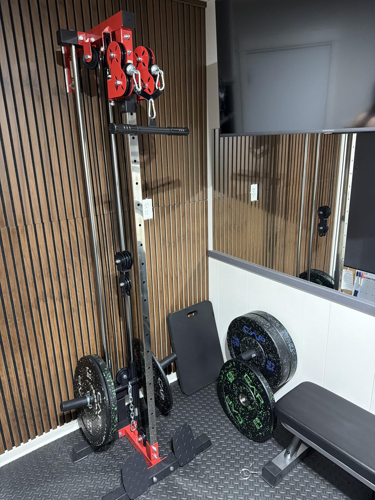 Mikolo Wall Mount Cable Station, Cable Crossover Machine with Dual Pulley System and Adjustable Positions for Home Gym Fitness Equipment customer photo 1