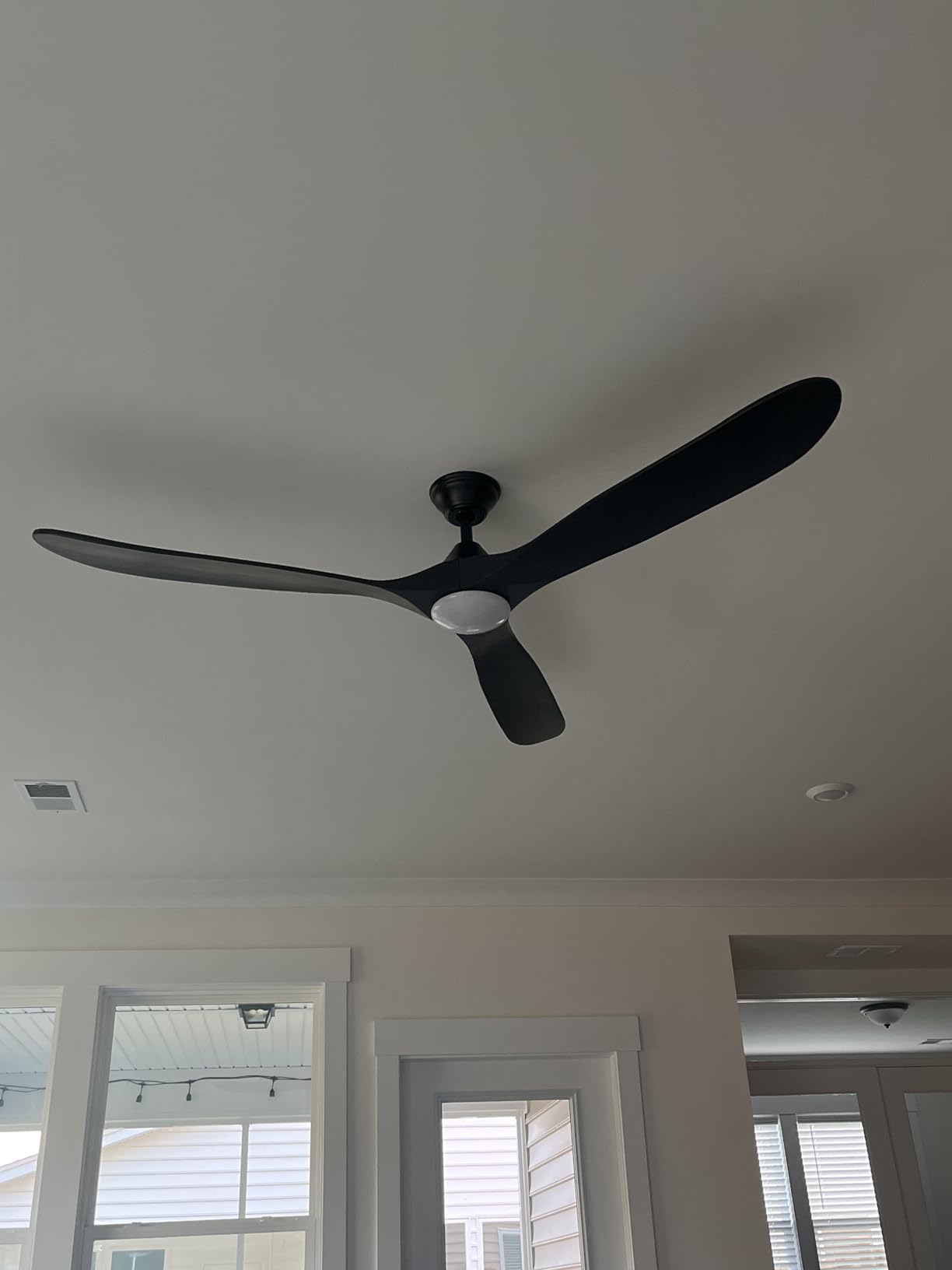 XCWIIE 52 Inch Walnut Wood Smart Ceiling Fan Outdoor Damp Rated customer photo 1