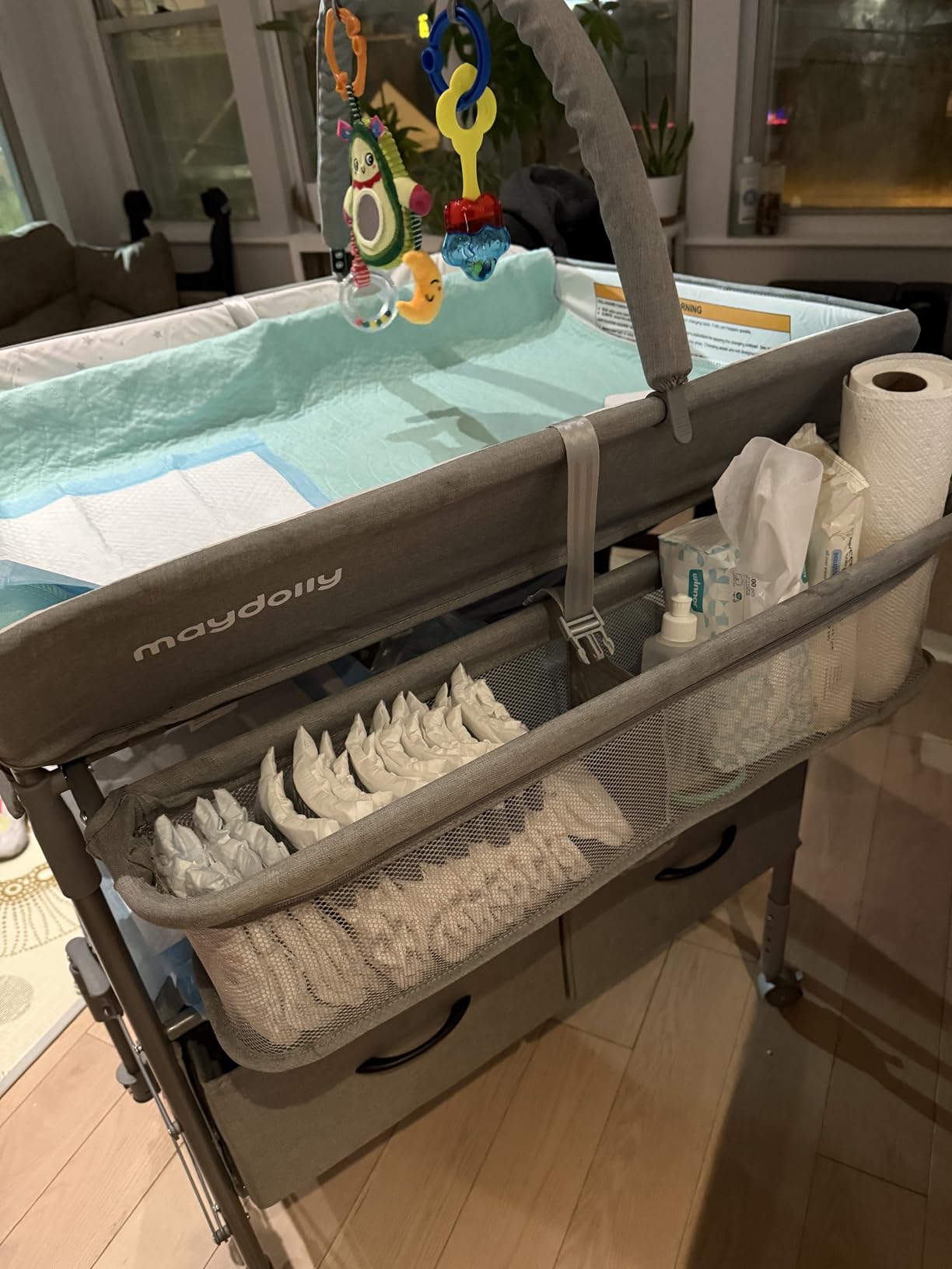 Maydolly Baby Changing Table, Maydolly Portable Foldable Changing Table, Waterproof Diaper Changing Station, Adjustable Height Changing Station, Mobile Nursery for Newborn and Infant customer photo 1
