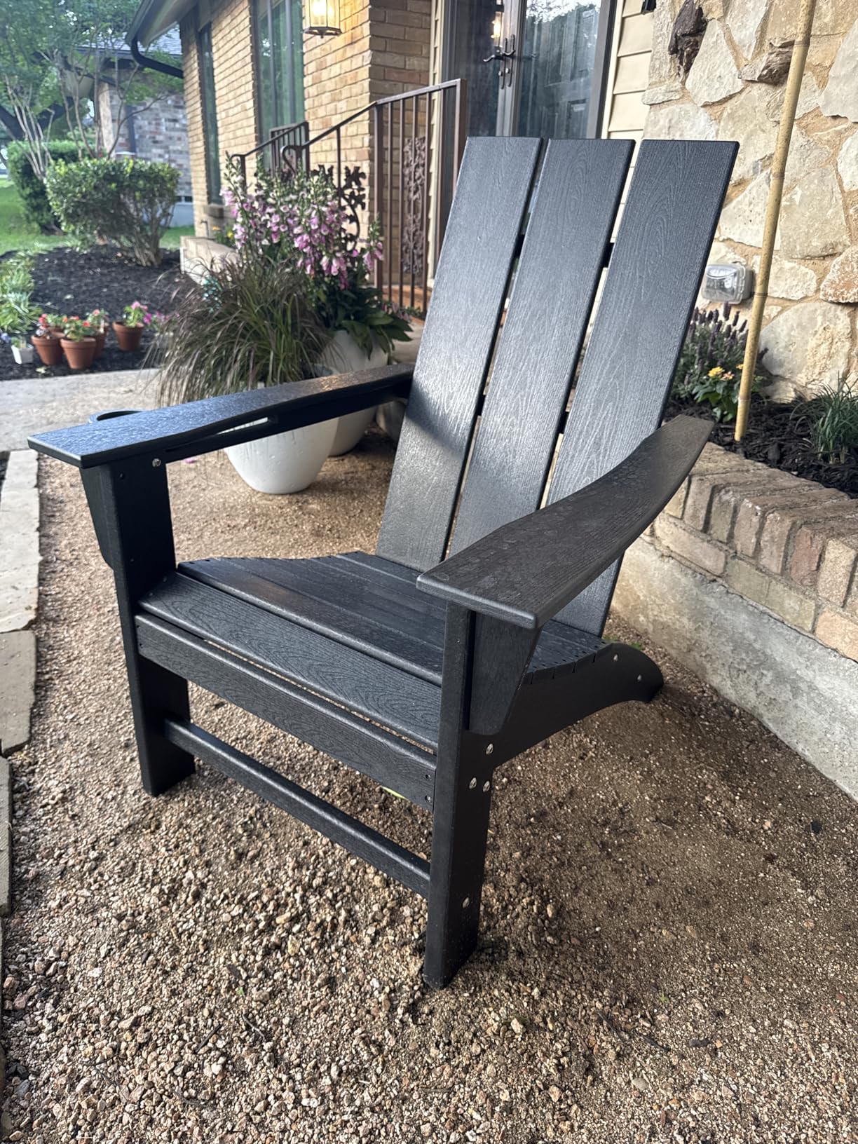 Modern Adirondack Chair with Cup Holder, HDPE Plastic Patio Chairs for All Weather, Fire Pit Chair, Outdoor Lawn Chairs for Deck, Porch, Backyard, Garden customer photo 1