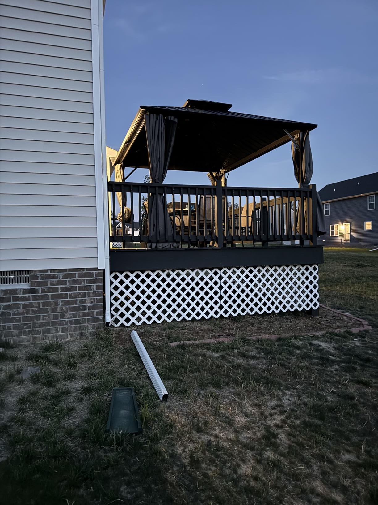 Aoxun 10x12 Gazebo Hardtop Gazebo with Double Galvanized Steel Roof Outdoor Pavilion with Breathable Netting and Privacy Curtain for Backyard (Gray) customer photo 1