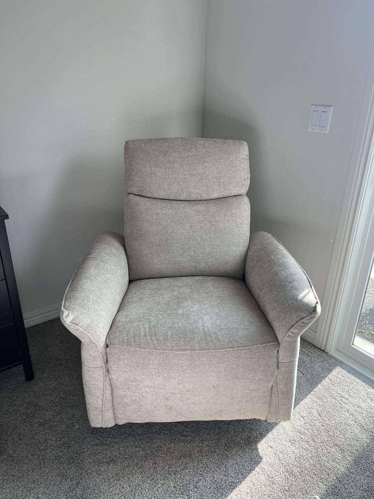CHITA Power Recliner Chair, Electric Triple-Motor Swivel Glider Nursery Rocking Chair with Adjustable Power Headrest and Lumbar Support, GREENGARD Gold Certified, Solid Wood Base, Crockery Grey customer photo 2