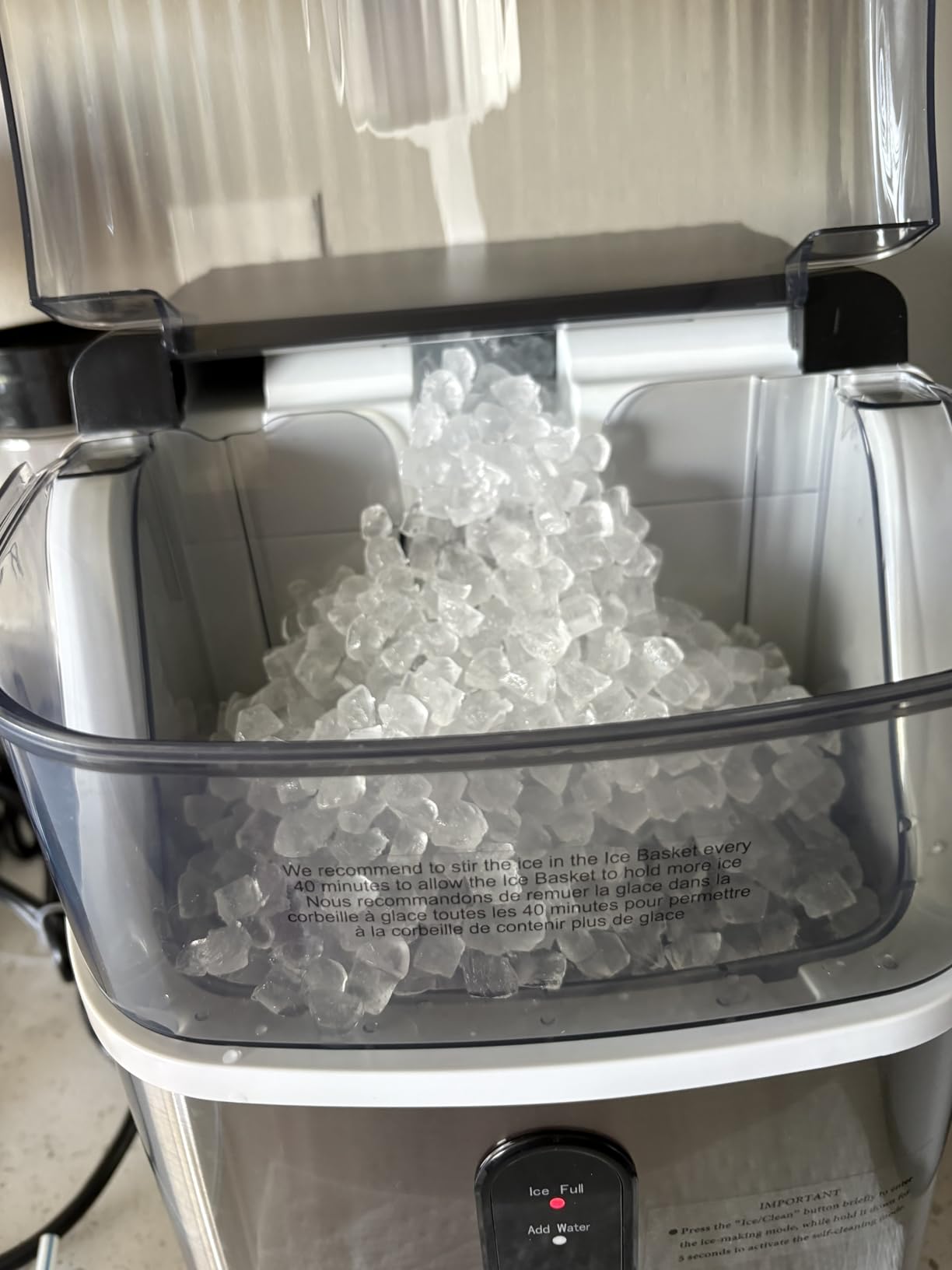 Kismile Nugget Ice Makers Countertop, Portable Ice Machine with Crushed Ice, 35lbs/Day, Self-Cleaning, One-Click Operation for Home Use customer photo 1