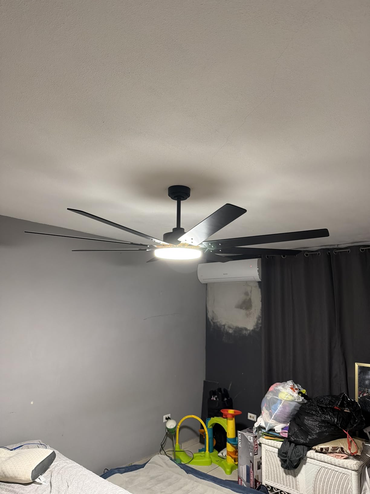 72 inch Ceiling Fans with Lights, Large Ceiling Fan with Light and Remote Control, Dimmable, 3CCT, Quiet, Black Modern Ceiling fan For Living Room, Bedroom, Kitchen, Patio, Farmhouse, Indoor/Outdoor customer photo 2