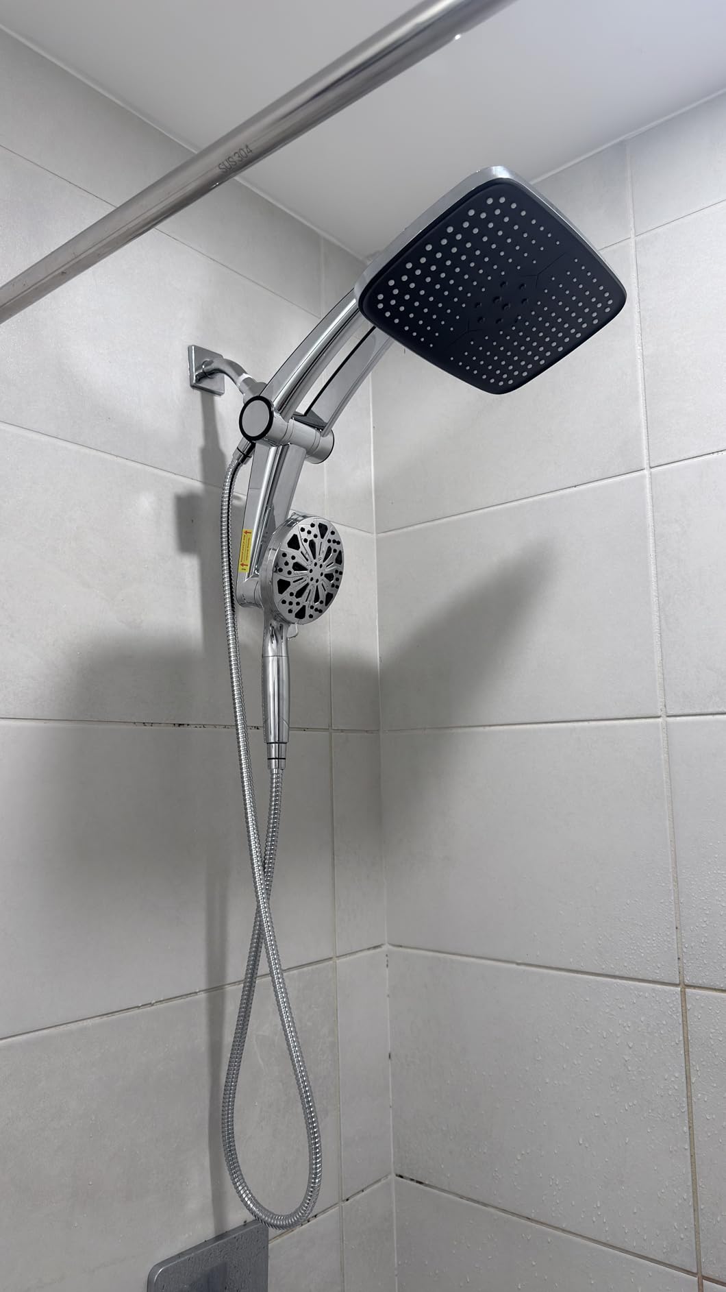 Rain Shower Head with filtered Handheld High Pressure rainfall Shower Heads with Handheld Spray Combo Adjustable one-piece stand daul shower head Built-in Magnetic Docking and Power Jets customer photo 1