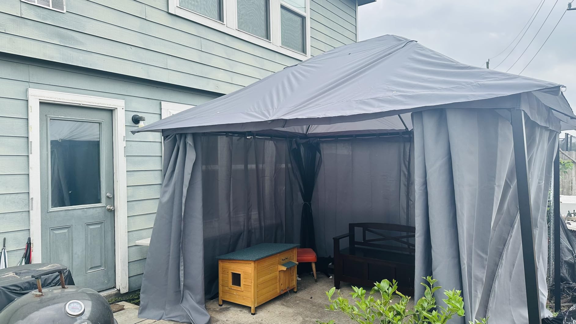 Aoxun Outdoor Gazebo for Patio 10x12, Metal Frame Canopy with Double Roofs, Heavy Duty Party Tent and Shelter with Mosquito Netting and Privacy Screen for Backyard, Lawn, Garden, Deck customer photo 2
