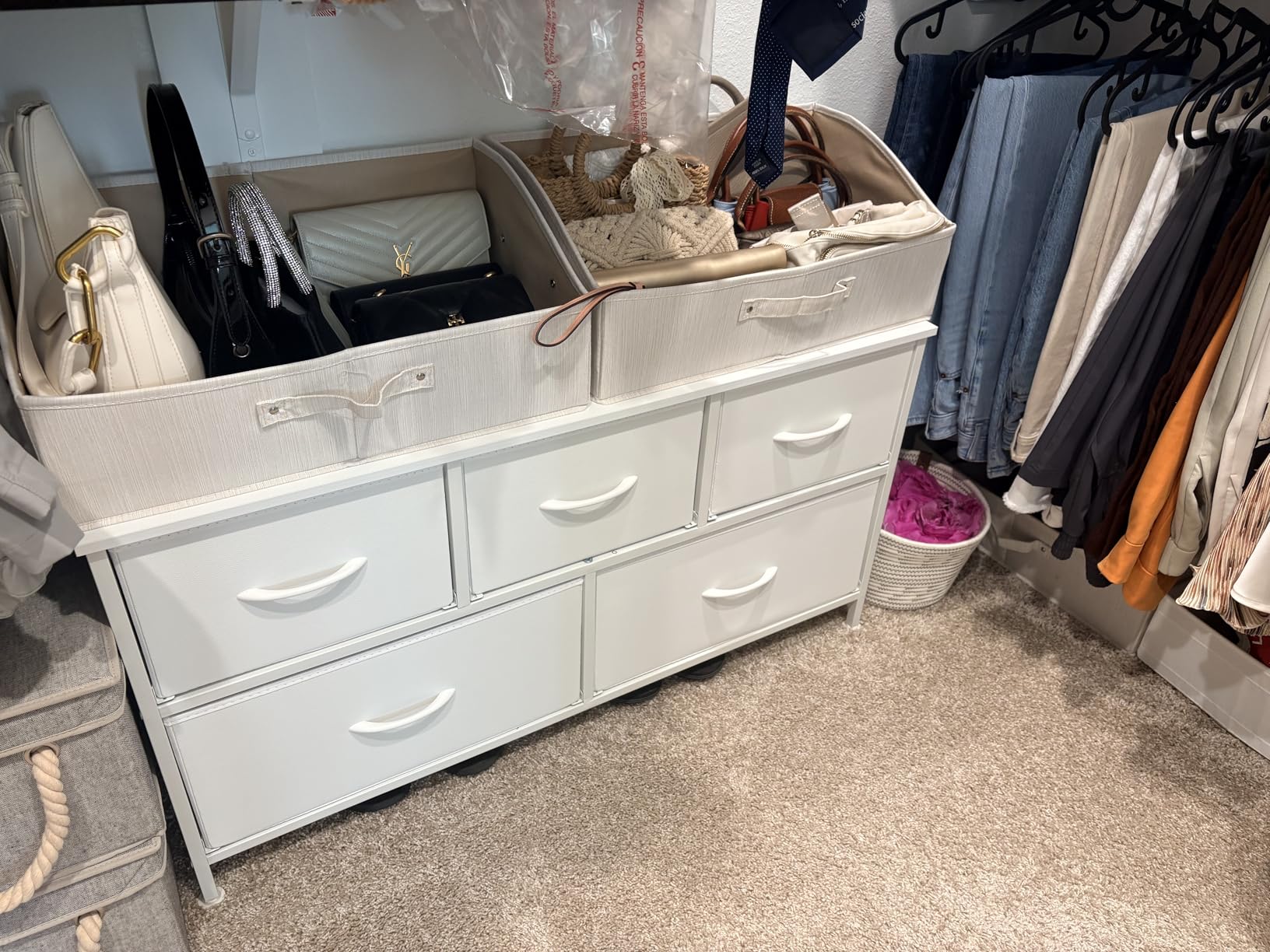 SONGMICS Dresser for Bedroom, Chest of Drawers with 8 Fabric Drawers customer photo 2