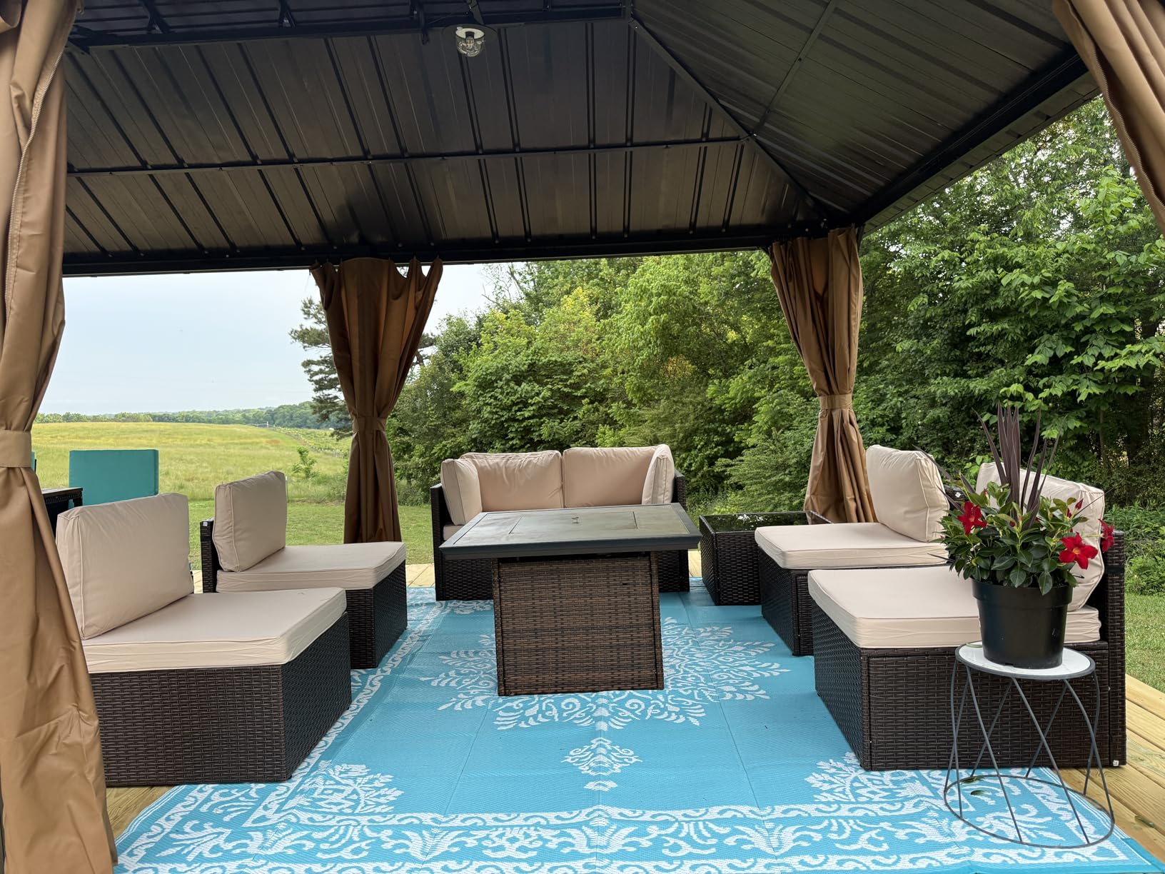 Pamapic 7-Piece Outdoor Sectional Furniture Set, All-Weather Wicker Patio Sofa with Washable Cushions, Gray Waterproof Rattan Conversation Set for Backyard, Poolside, Garden (Gray Cushions) customer photo 1