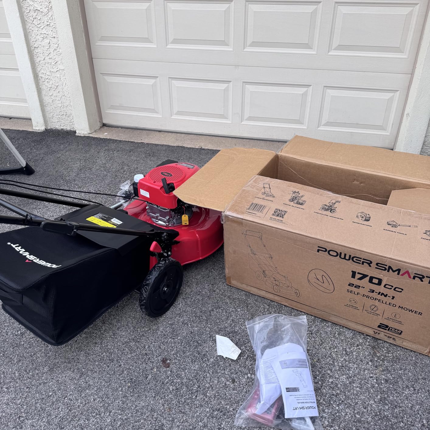PowerSmart Self Propelled Gas Lawn Mower, 22 in. with 170cc OHV Engine, 2-in-1 Rear-Wheel Drive High Wheels customer photo 2