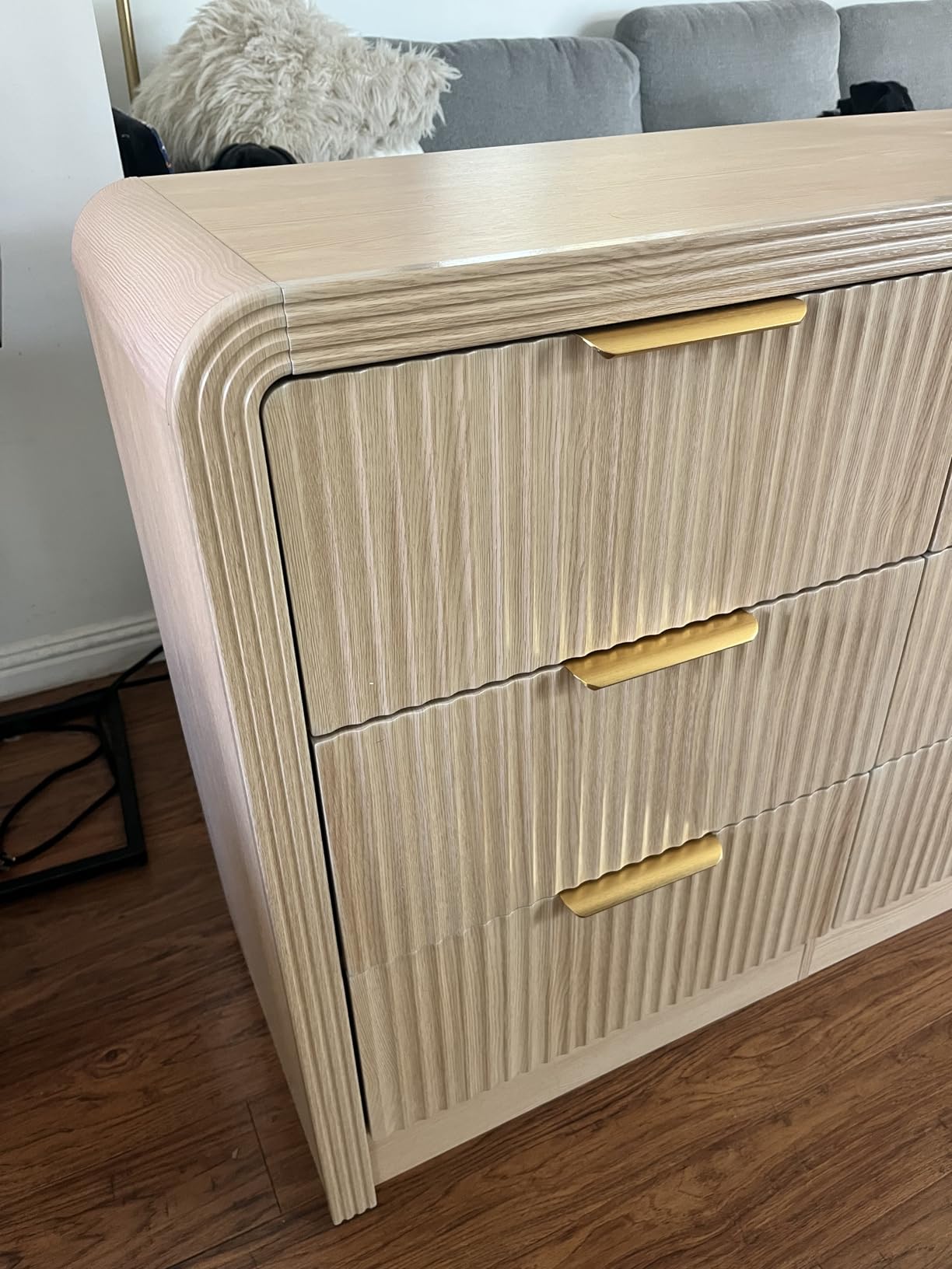 Decofy Fluted 5 Drawers Dresser, 48