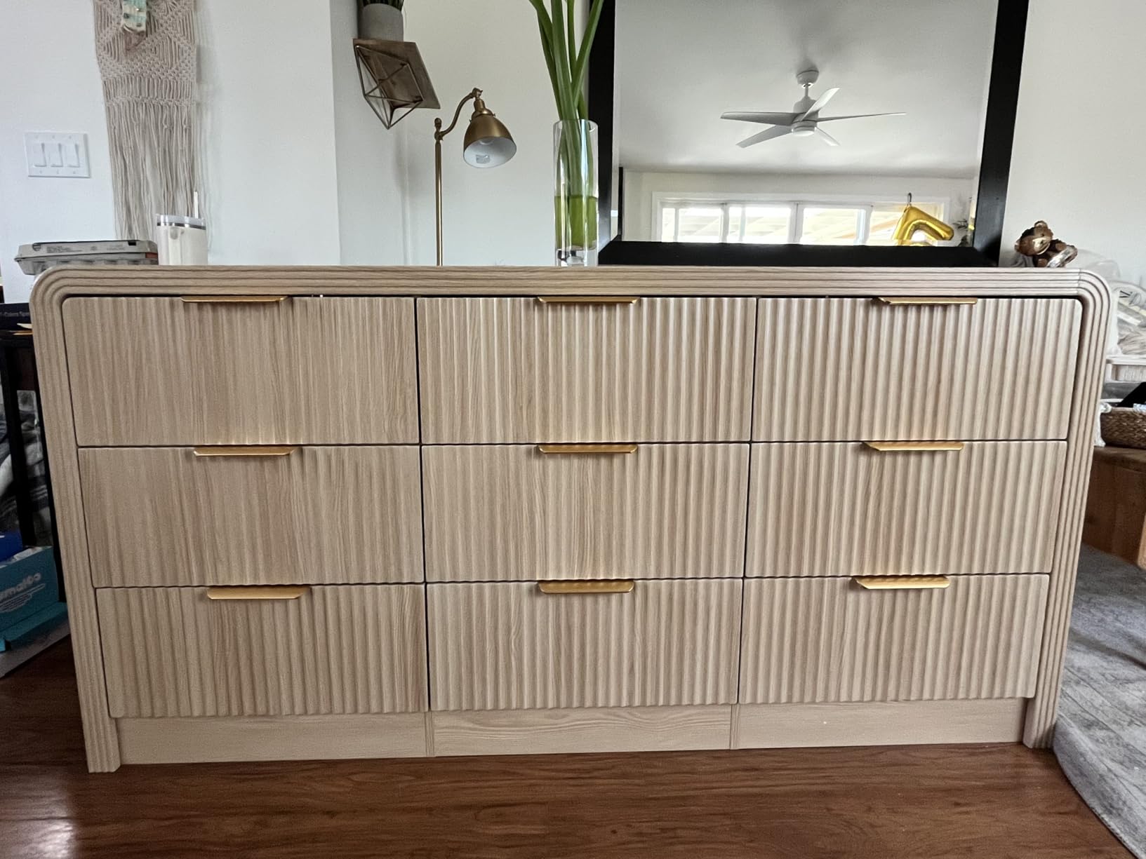Decofy Fluted 5 Drawers Dresser, 48
