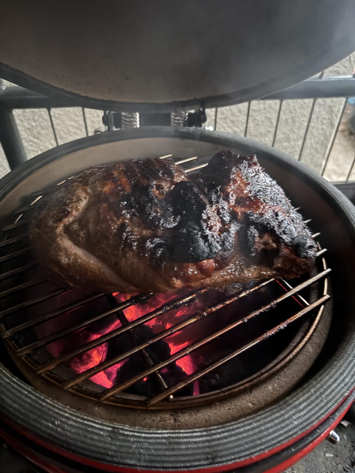 Upgraded 13-inch Ceramic Kamado Grill with Waterproof Air Vent Cap - Portable Tabletop customer photo 2