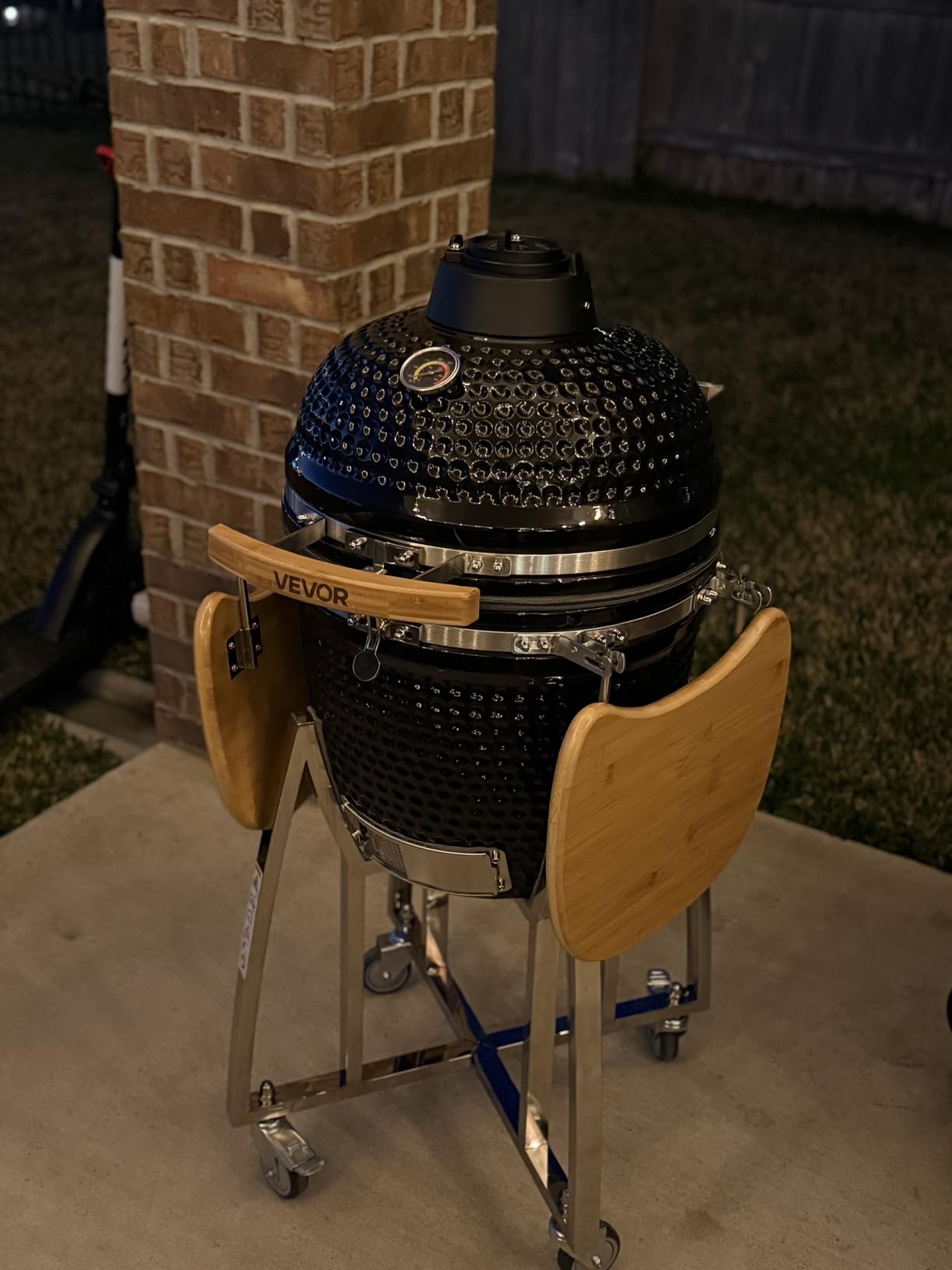 VEVOR Charcoal Smoker and Grill 18-inch Kamado Ceramic BBQ Smoker with Cart customer photo 2