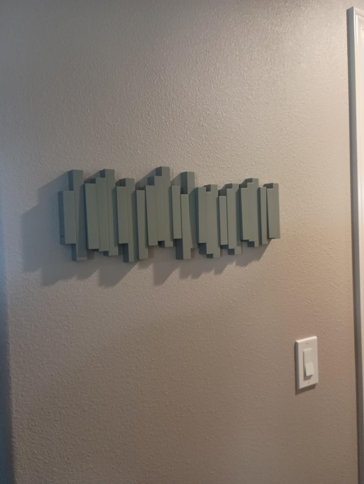 Umbra Sticks Wall-Mounted Coat Rack Rail Hook with 8 Retractable Pegs - Modern, Space-Saving Storage Organizer, Black customer photo 1