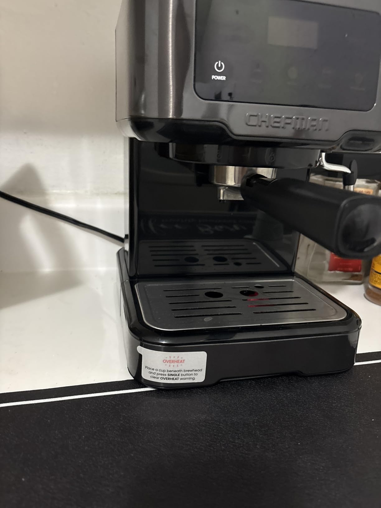 Chefman CraftBrew Espresso Machine, 15-Bar Pump Digital Espresso Maker w/Steam Wand for Latte & Cappuccino, Compact Espresso Coffee Machine w/ 1.5L Removable Water Reservoir - Stainless Black customer photo 2