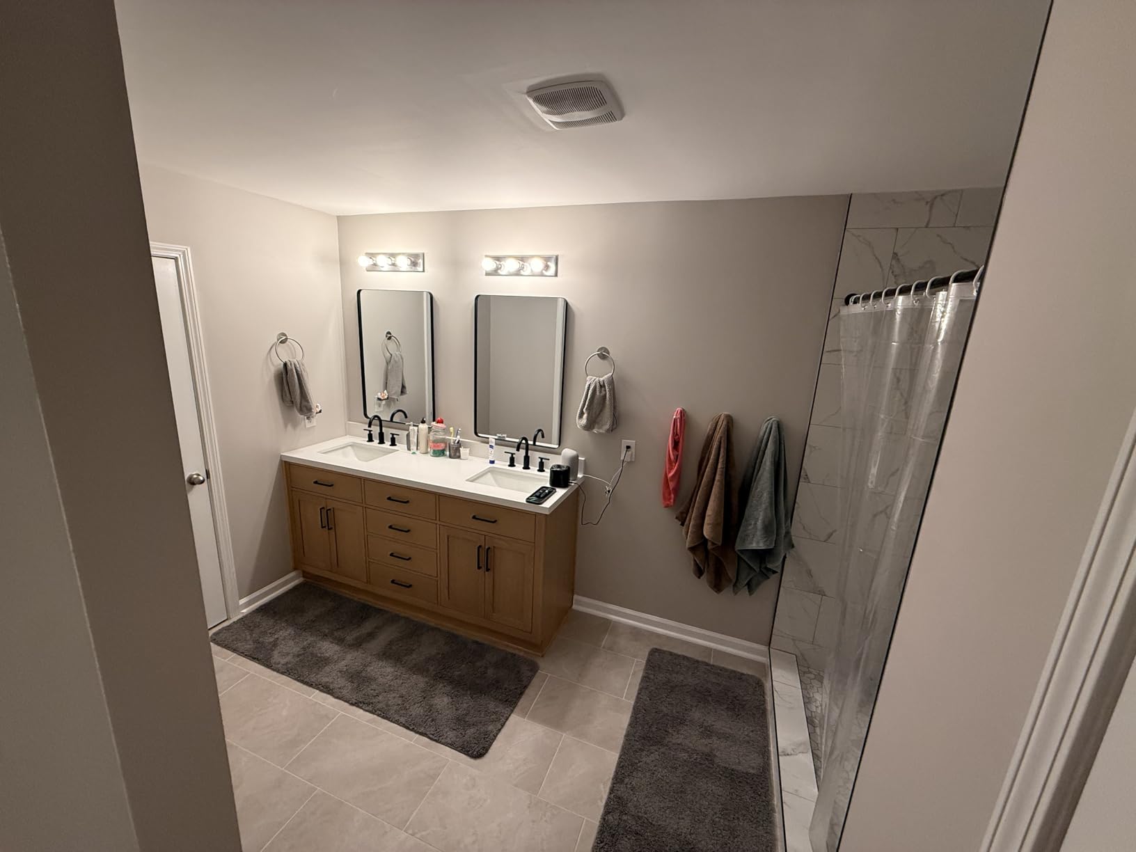 DKB Alenza 72 Inch Bathroom Vanity Double Sink - White Bathroom Vanity with Sink, 1.5