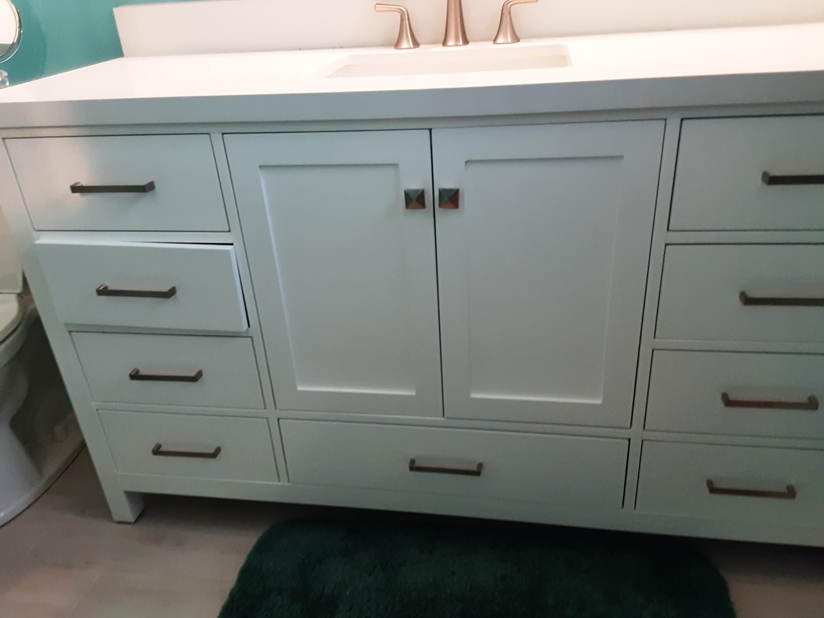 DKB Alenza 60 Inch Bathroom Vanity Single Sink - White Bathroom Vanity with Sink, 1.5