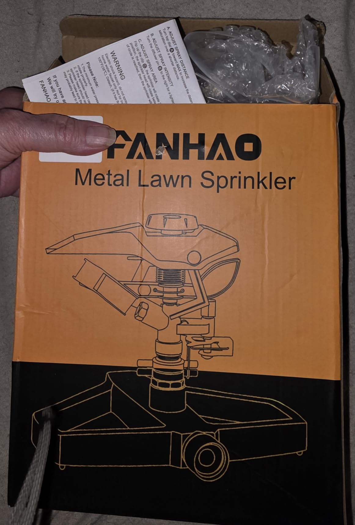 FANHAO Heavy Duty Pulsating Impact Lawn Sprinkler with Metal Base, 100% Metal 360°Adjustable Circular Zinc Impulse Sprinkler for Large Area Lawn & Yard Irrigation, Covers Up to 5800 sq. Ft customer photo 2