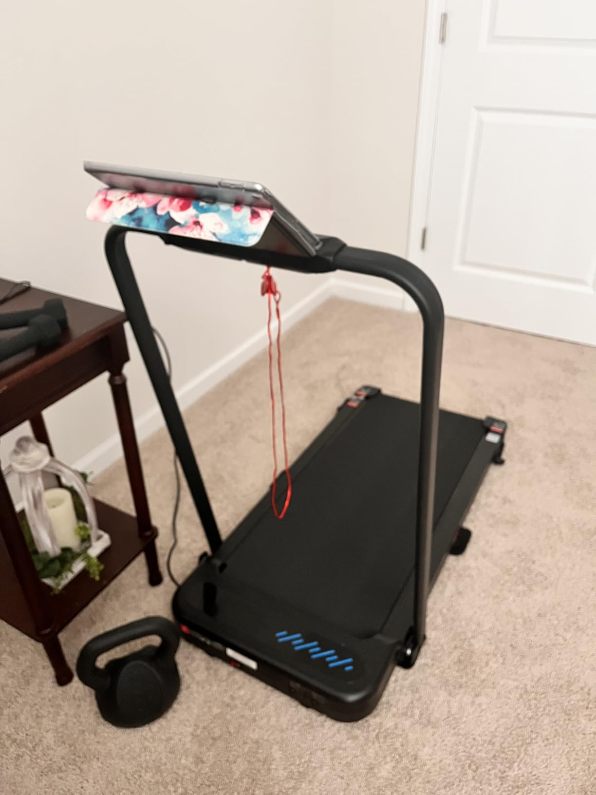 WELLFIT Folding Treadmill with Incline, 320+ lbs Capacity Portable Treadmills with Handlebar, Under Desk Treadmill for Home Office, Low Noise Walking Pad with Smart Voice Control customer photo 2