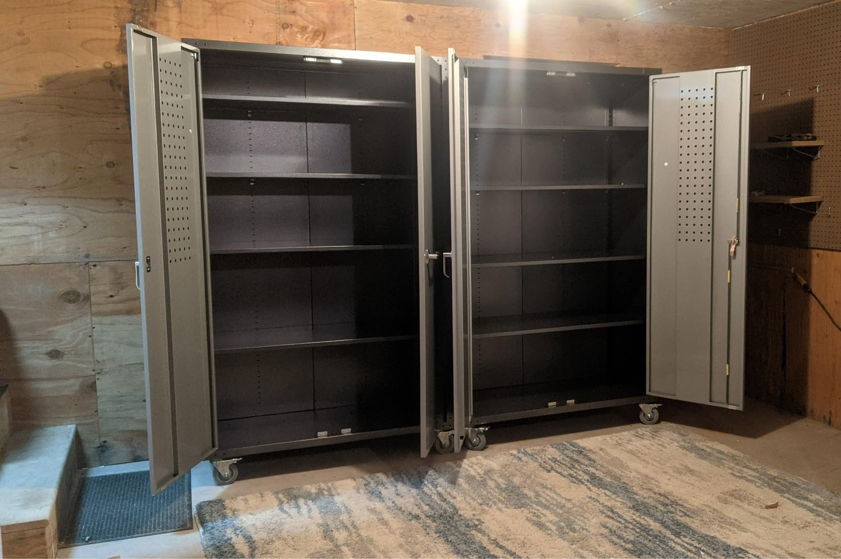 VINGLI Large Metal Storage Cabinet with 2 Doors and 5 Adjustable Shelves, Upgraded Height & Wide & Deep, 43