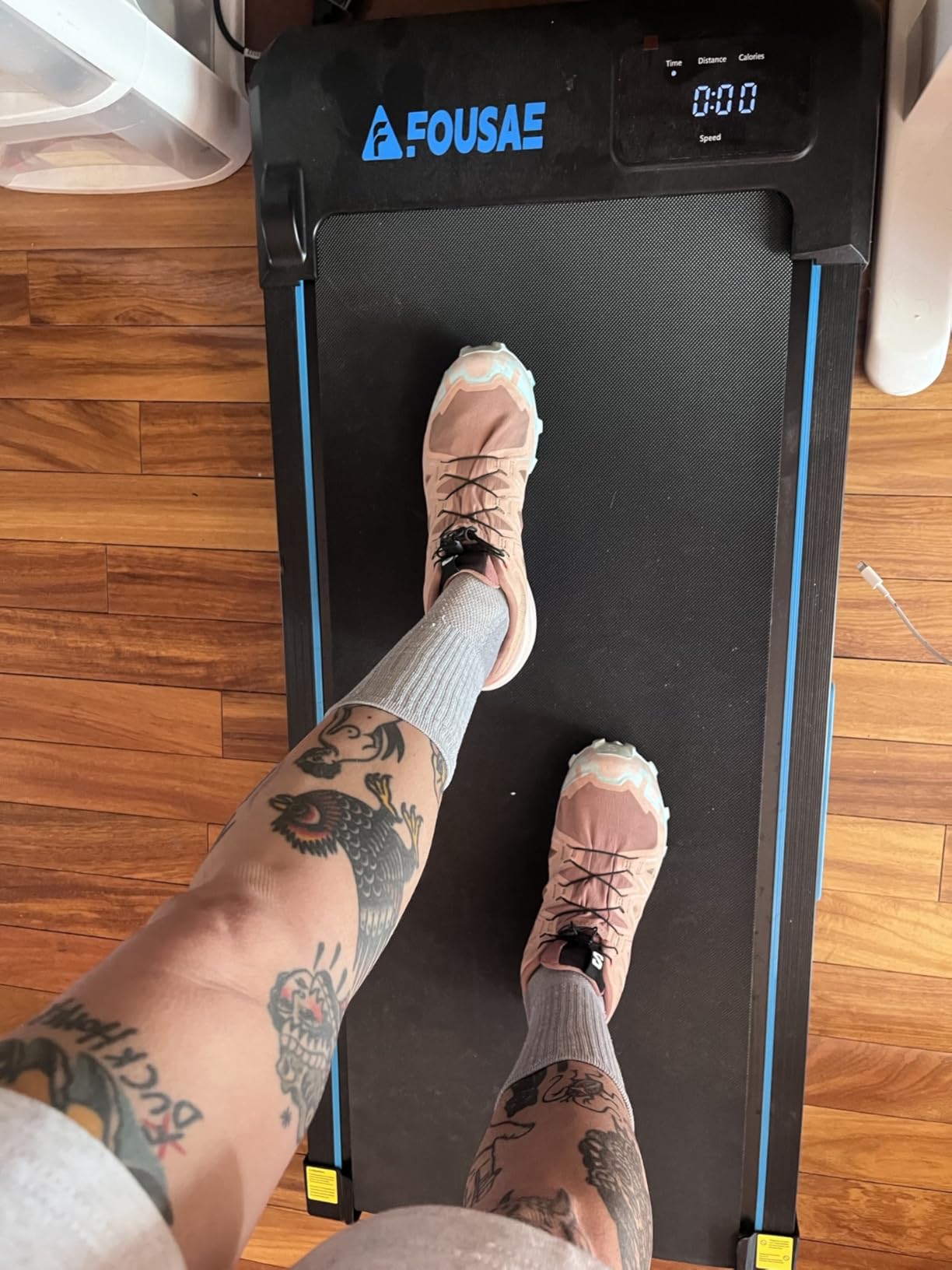 Walking Pad Treadmill, 6.2MPH Under Desk Walking Pad with 10% Incline, Treadmills for Home with Double Frame customer photo 1