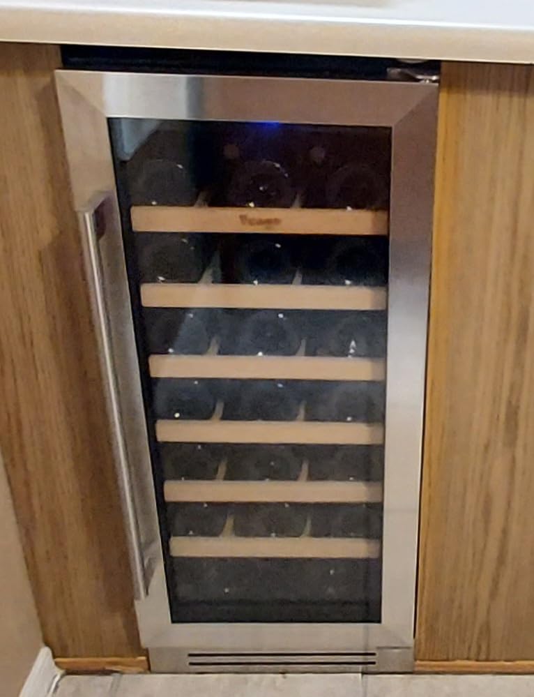 Yeego Wine Fridge Cooler - 24 Inch Dual Zone Wine Fridge Hold 52 Bottles, 40-65°F Wine Refrigerator Glass Door customer photo 2