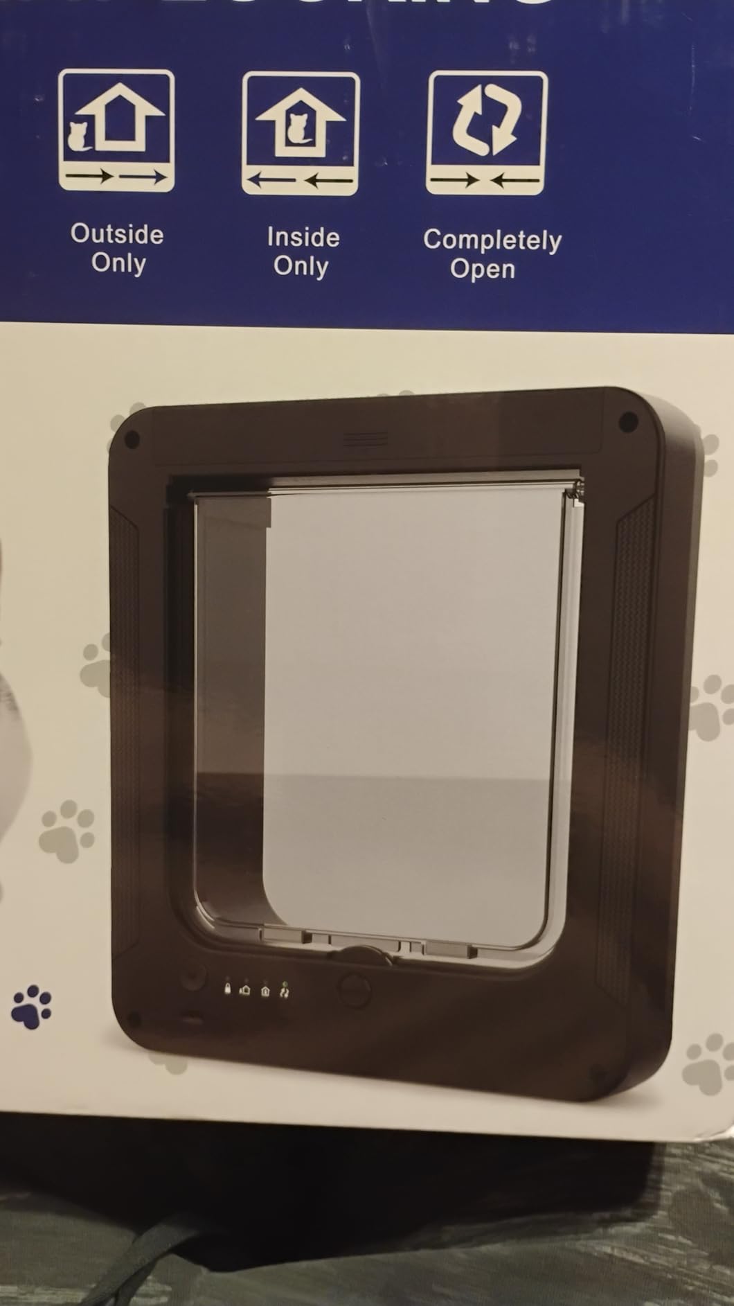 Smart Cat Door with 4 Collar Sensor Key, RFID Cat Door Collar Activated with Remote Control, 4 Way Locking Cat Flap Automatic Pet Door Interior & Exterior(Brown) customer photo 1